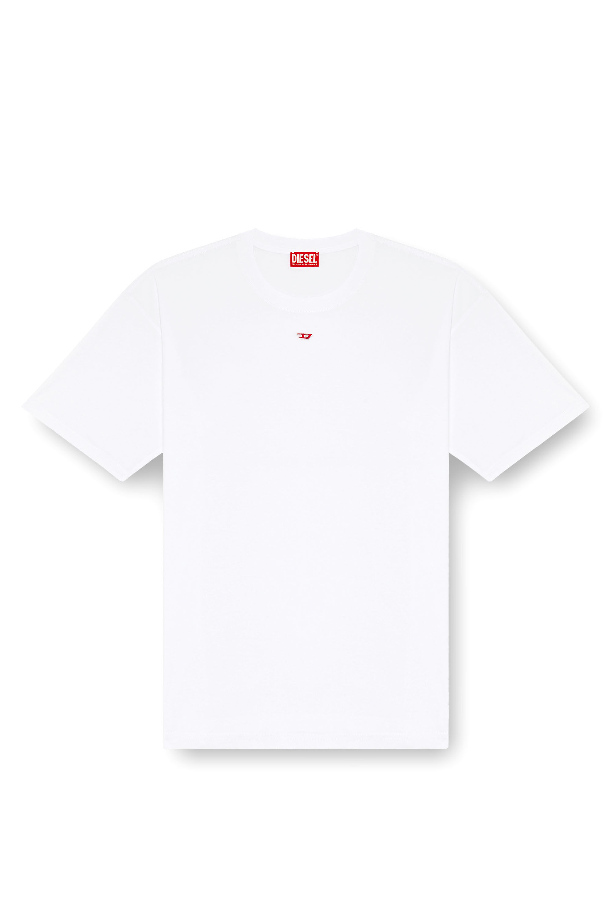 Diesel - T-BOXT-D, Unisex's T-shirt with embroidered D patch in White - 2