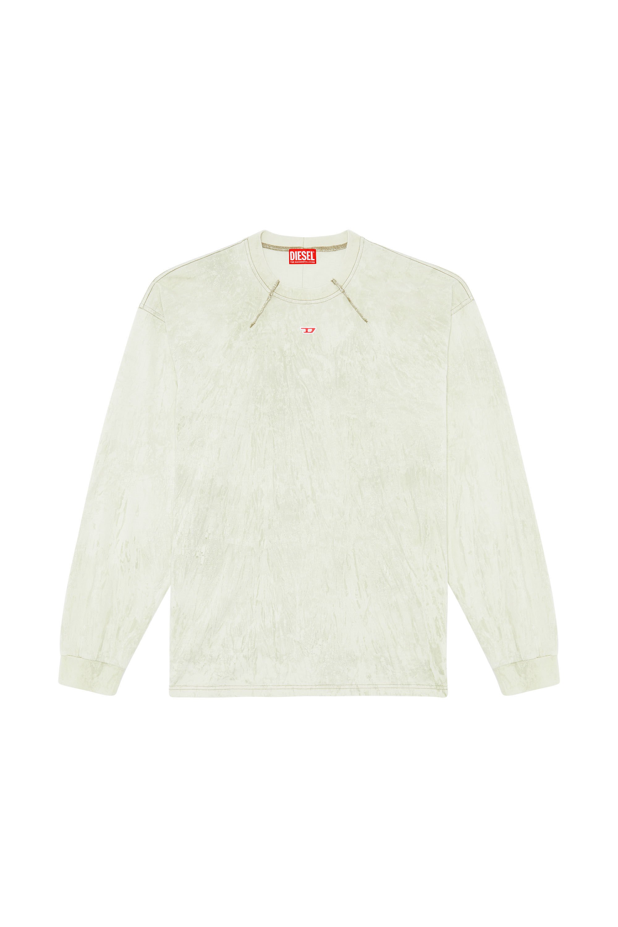 Diesel - T-COS-LS, Man Long-sleeve T-shirt in plaster jersey in White - Image 2