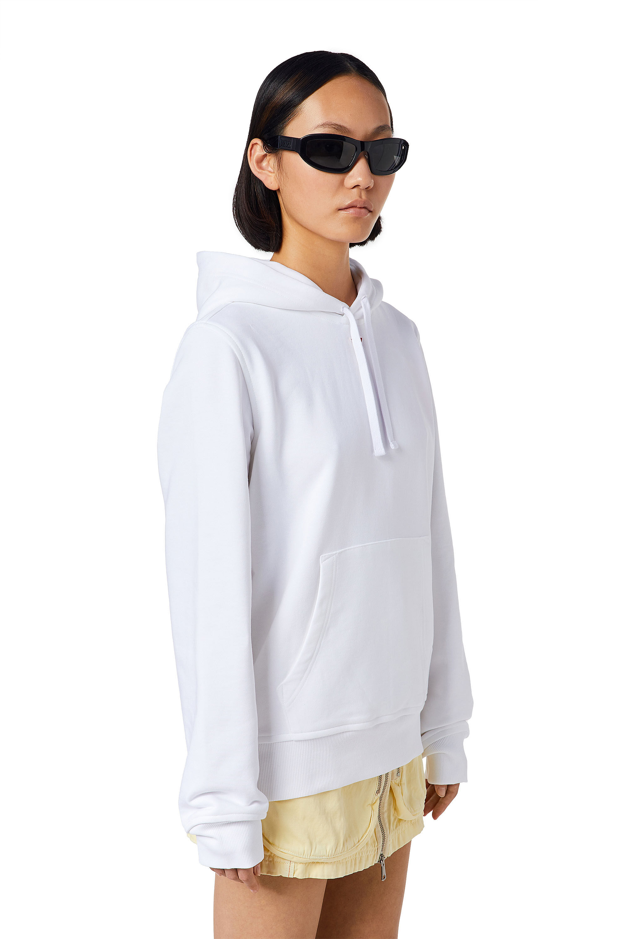 Diesel - S-GINN-HOOD-D, Woman Hoodie with embroidered D patch in White - Image 5