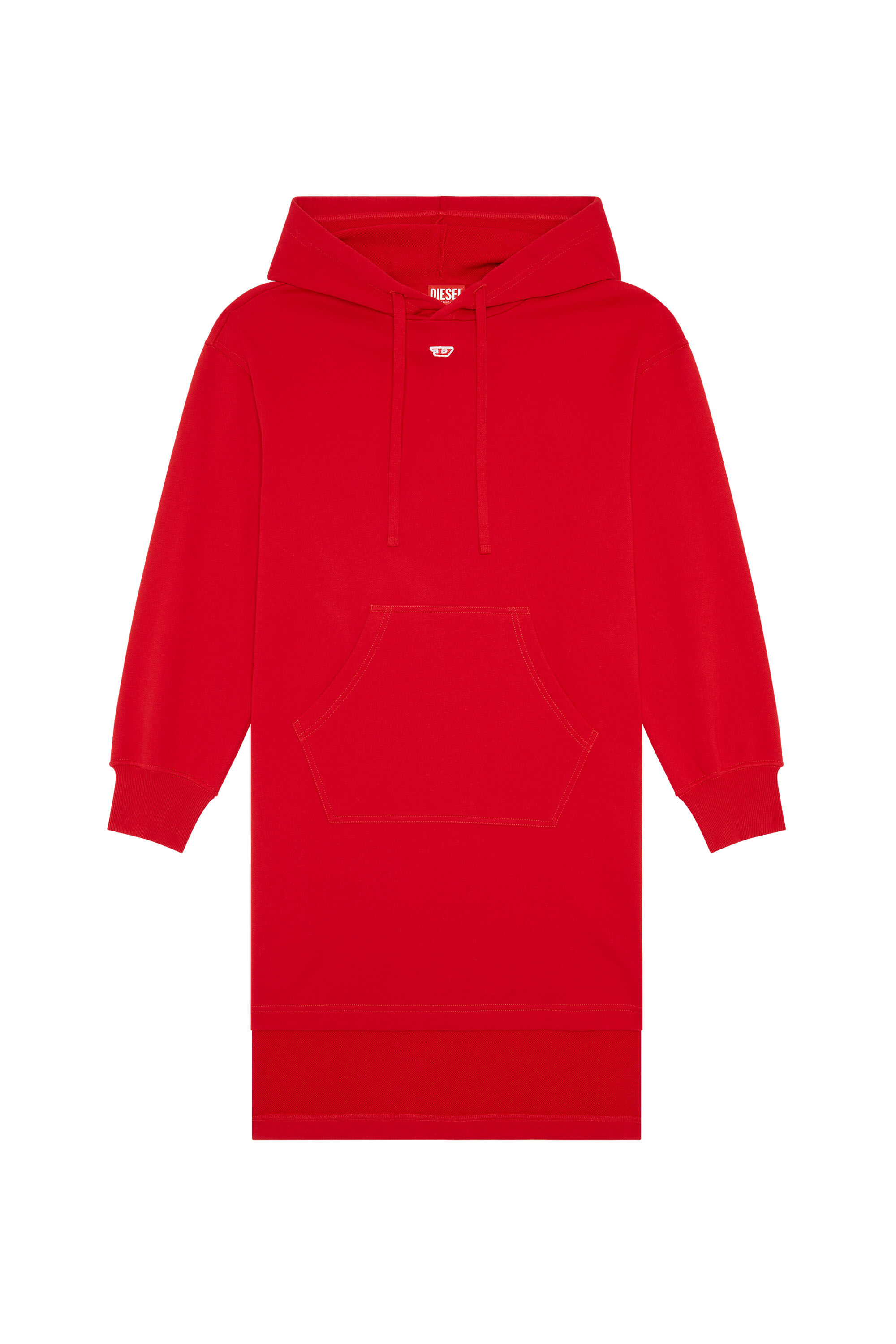 Diesel - D-ILSE-D, Woman Hoodie dress with D logo in Red - Image 2