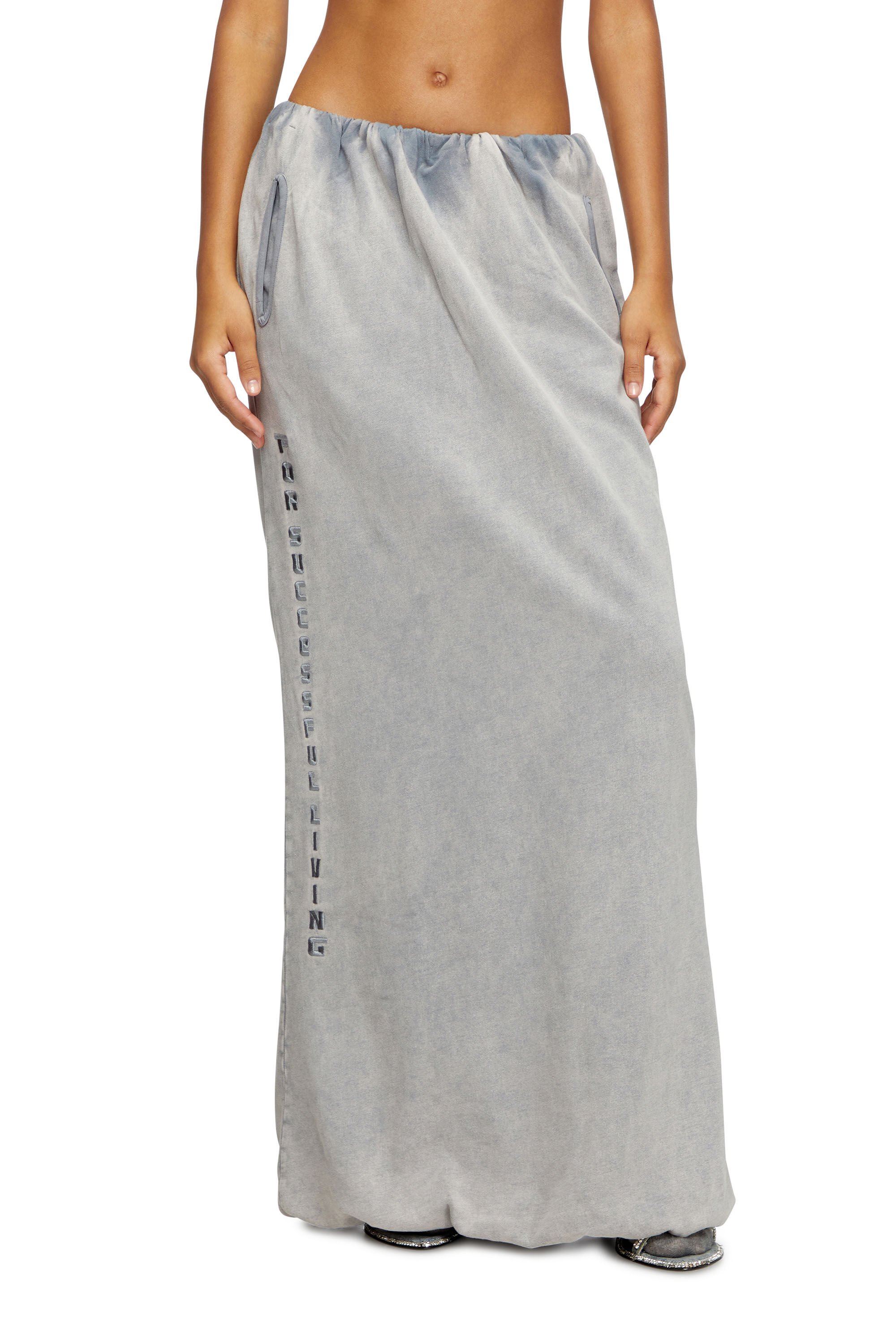 Diesel - O-REIRA, Woman's Balloon-shaped maxi skirt in Light Grey - 3