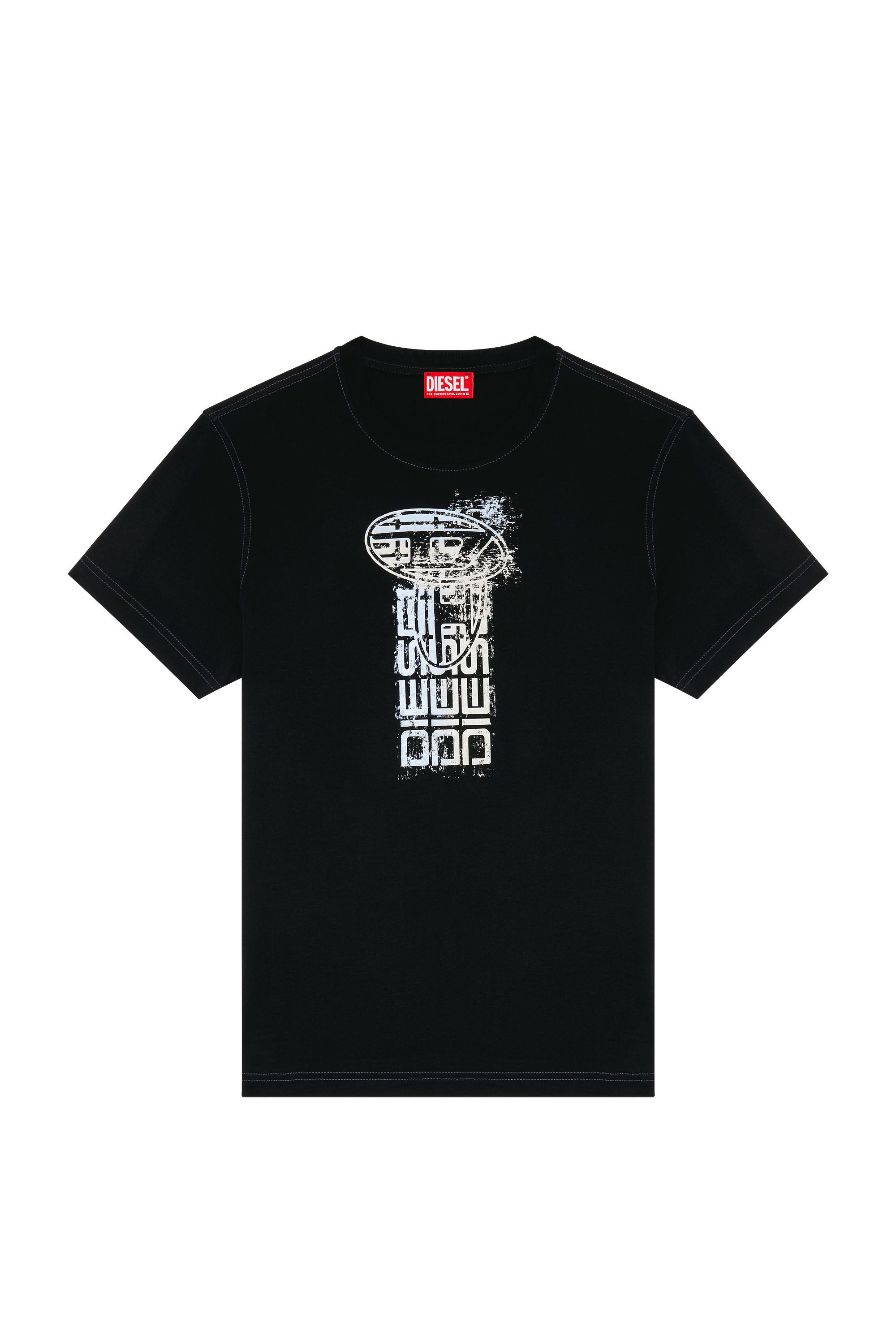 Diesel - T-DIEGOR-K68, Man T-shirt with metallic logos in Black - Image 2