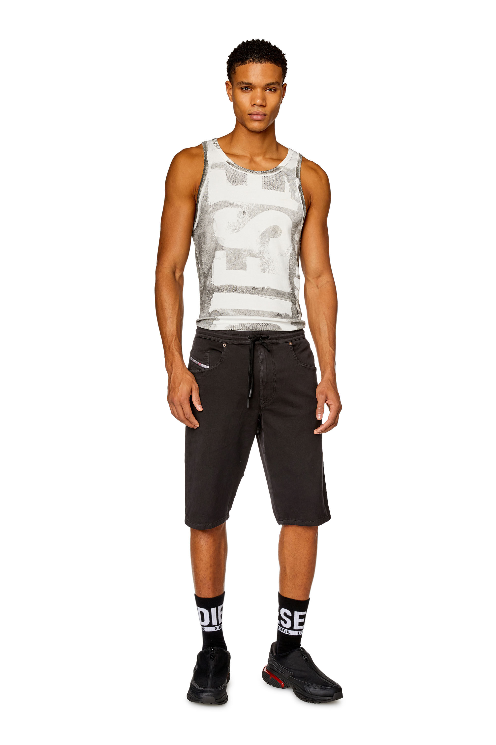 Diesel - 2033 D-KROOLEY-SHORT JOGG, Black - Image 1