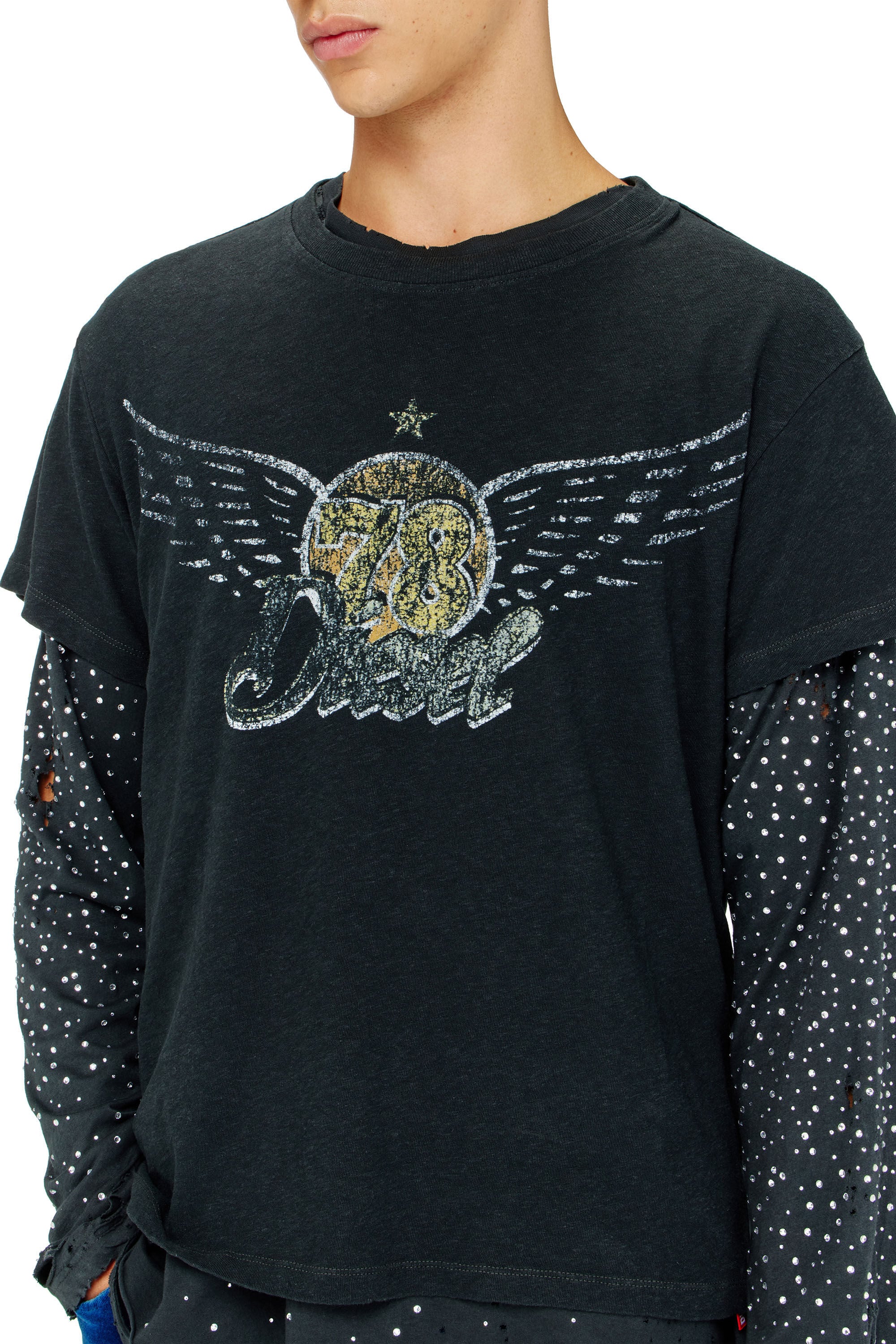 Diesel - T-GERIO-A, Man's Cotton-hemp T-shirt with concert graphics in null - 5