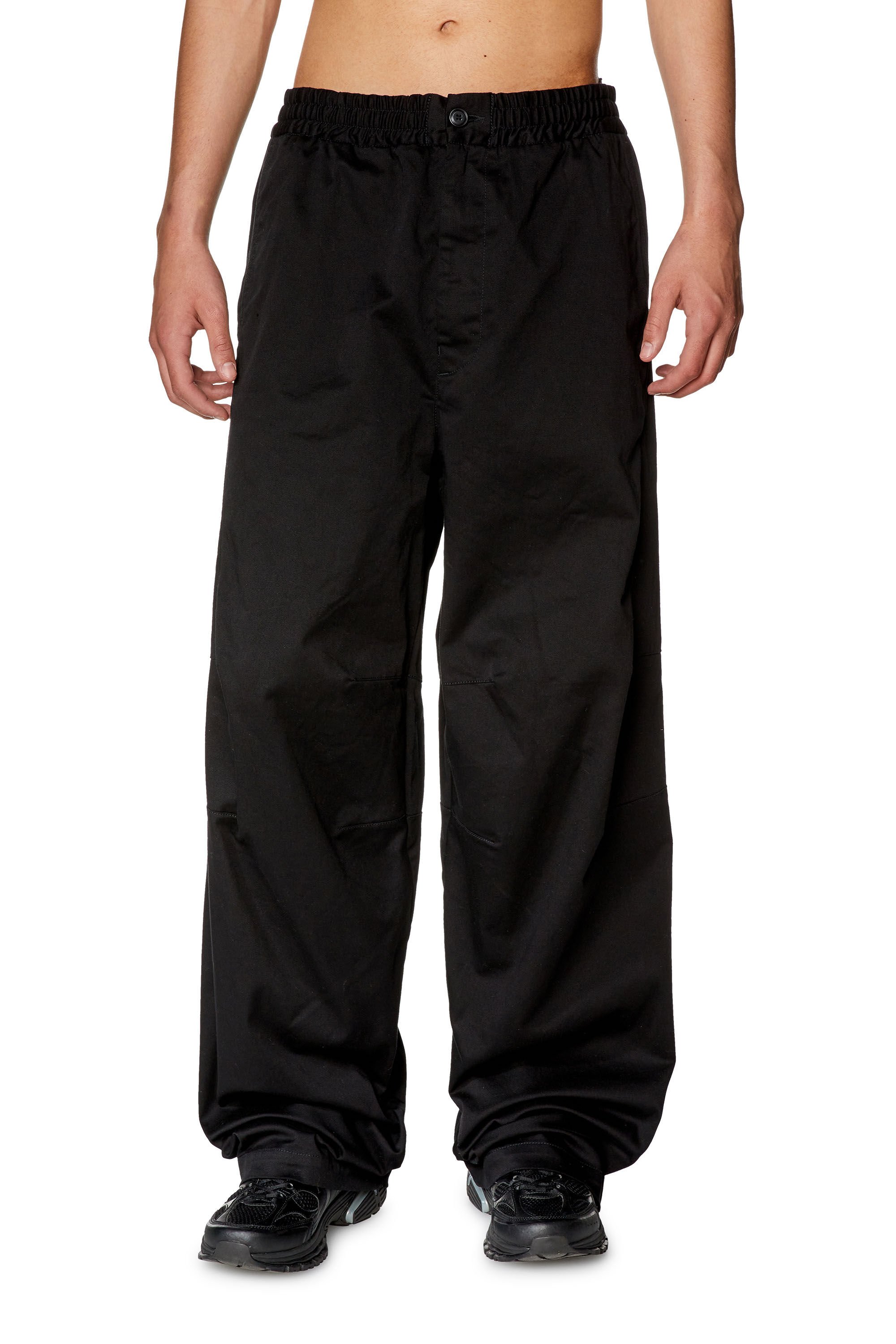 Diesel - P-JADD, Man Gabardine pants with elasticated waist in Black - Image 3