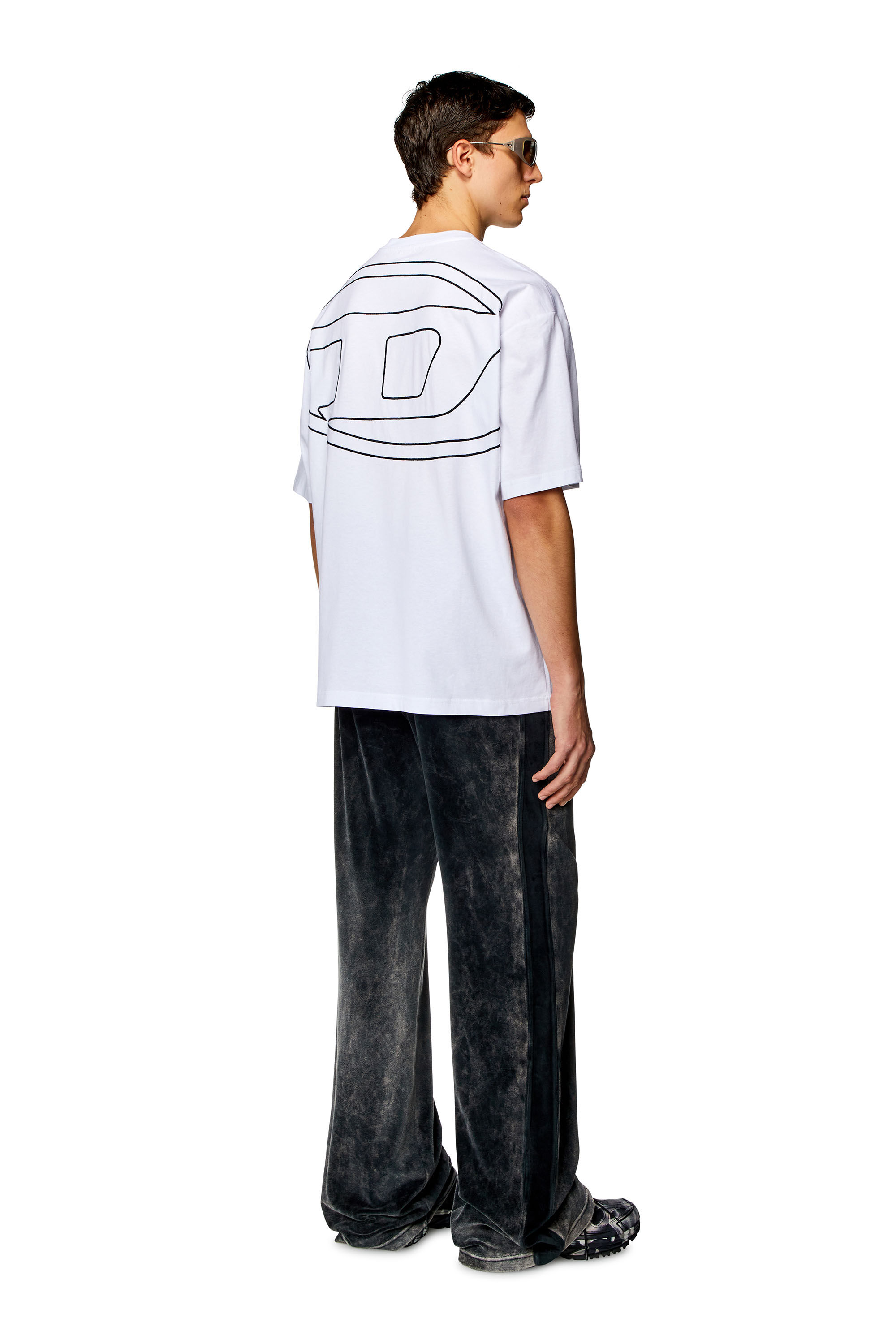Tシャツ・カットソー DIESEL t-boggy megoval-d t-shirt White T-BOGGY-MEGOVAL Man: T-shirt with back maxi D logo | Diesel