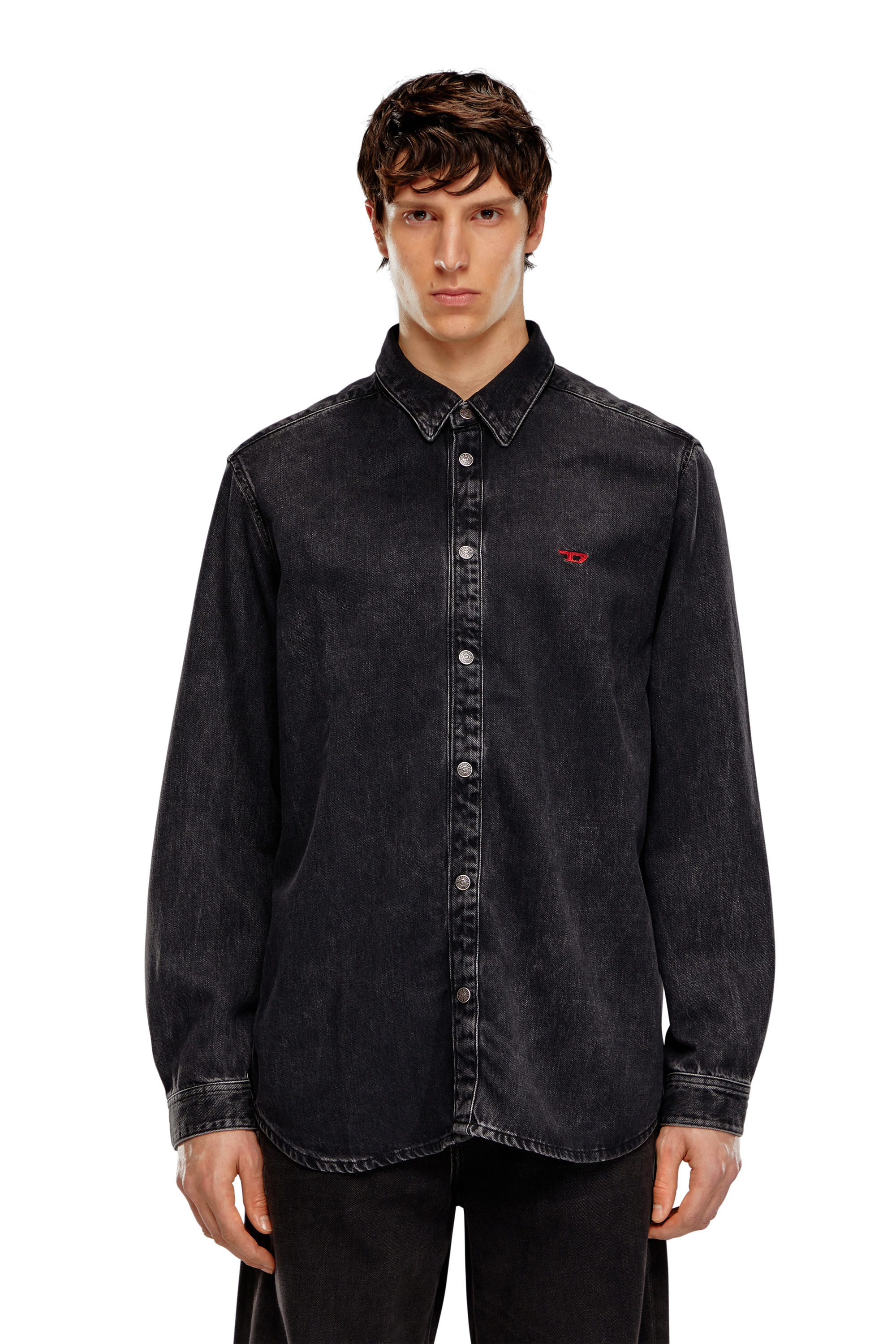 Diesel - D-SIMPLY, Man Shirt in Tencel denim in Black - Image 5