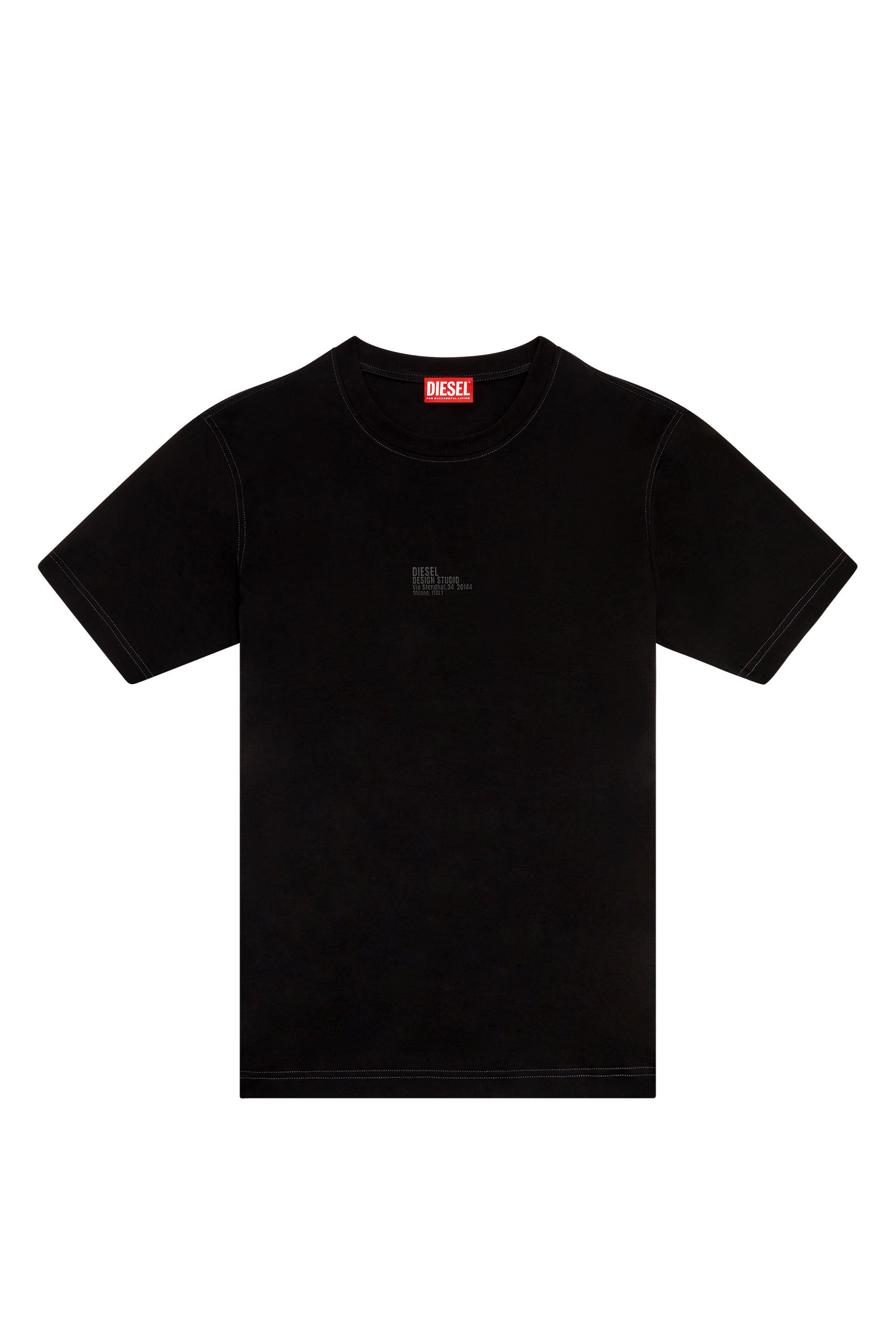 Diesel - T-MUST-SLITS-N2, Man T-shirt with Diesel Studio print in Black - Image 2