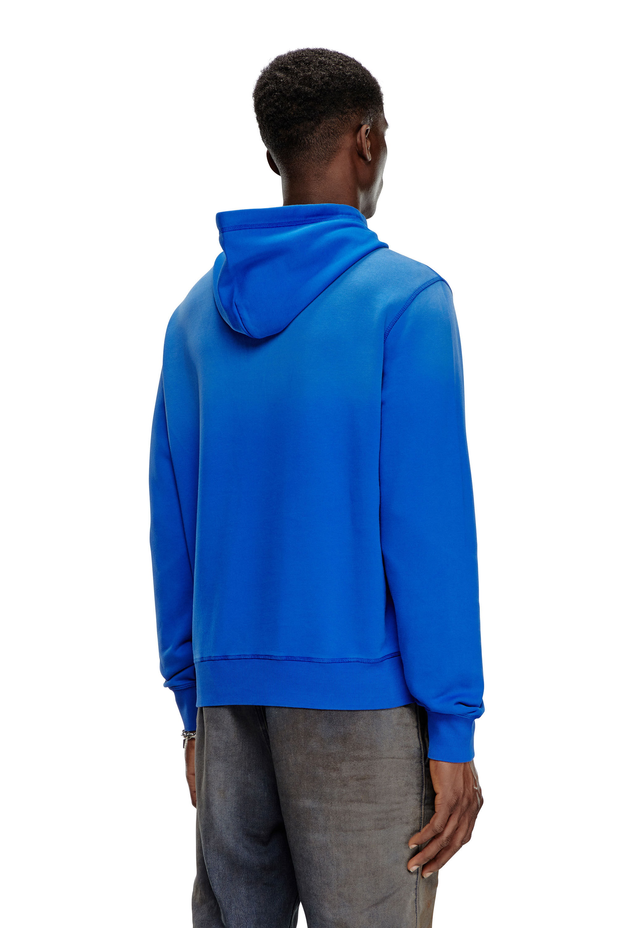 Diesel - S-GINN-HOOD-K44, Man Faded hoodie with Denim Division logo in Blue - Image 2
