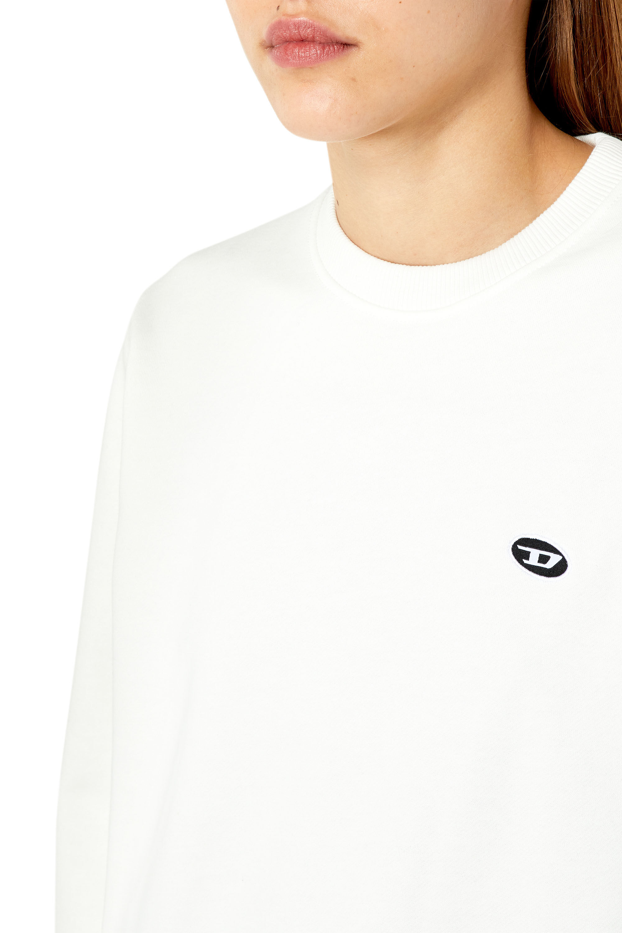 Diesel - F-REGGY-DOVAL-PJ, Woman Sweatshirt with oval D patch in White - Image 5