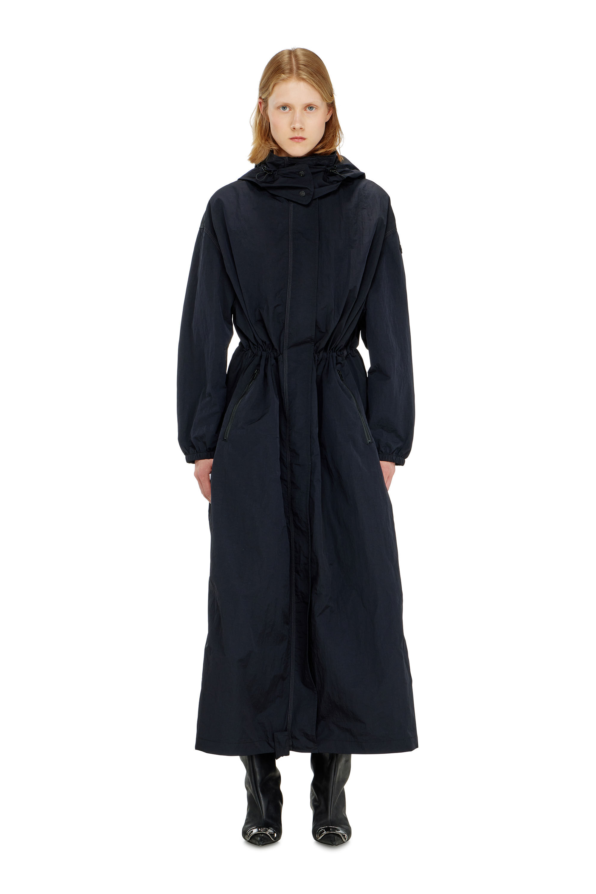 Diesel - G-ASTER-T1, Woman's Nylon trench coat with detachable hood in null - 3