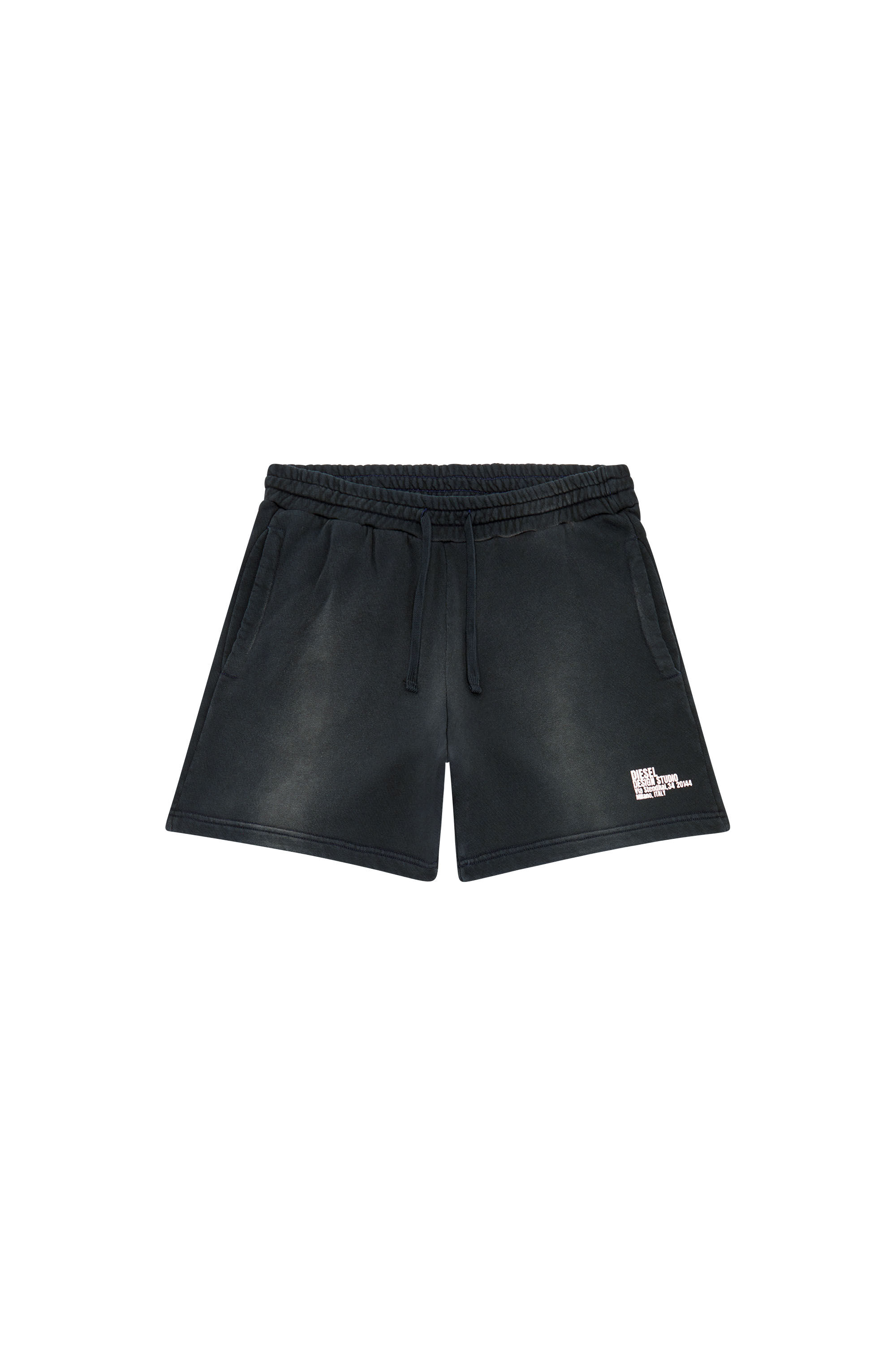 Diesel - P-STELT-N1, Man Sweat shorts with sun-faded effect in Black - Image 1