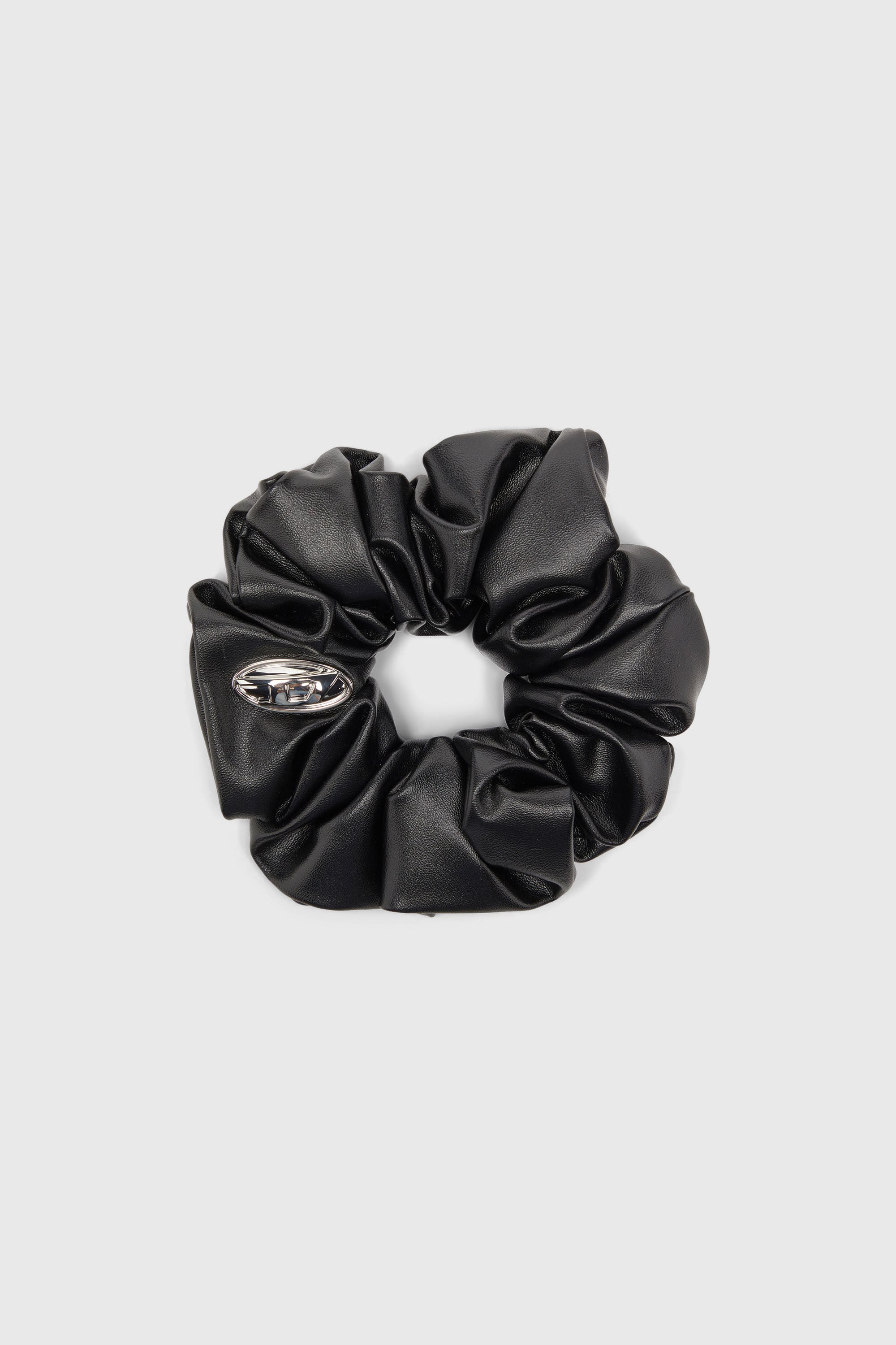 Diesel - BANGLE SCRUNCHIE, Woman's Metal logo scrunchie in Black - 1