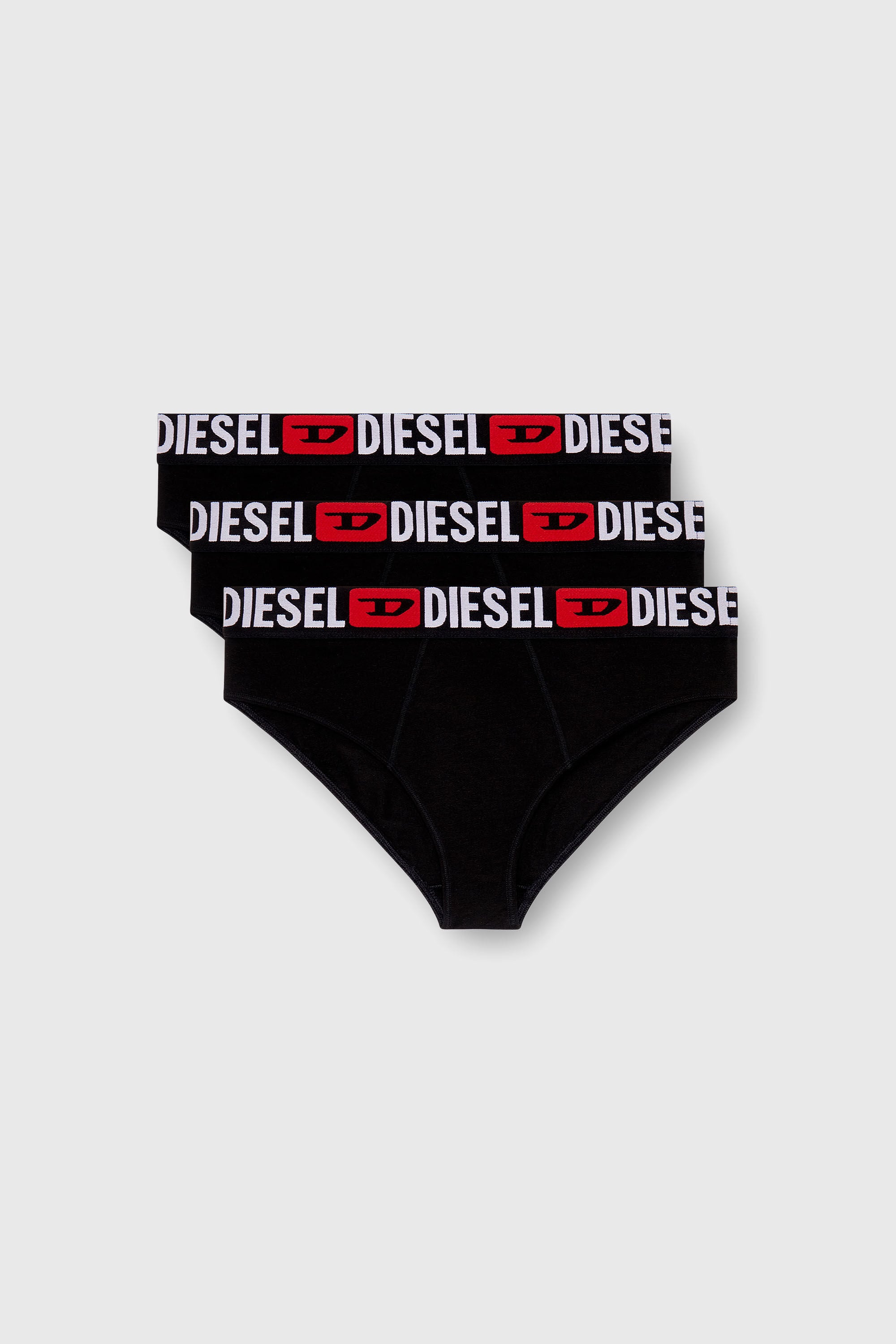 Diesel - UFPN-BLANCA-R-THREEPACK, Woman's Three-pack ribbed high-waisted briefs in Black - 2