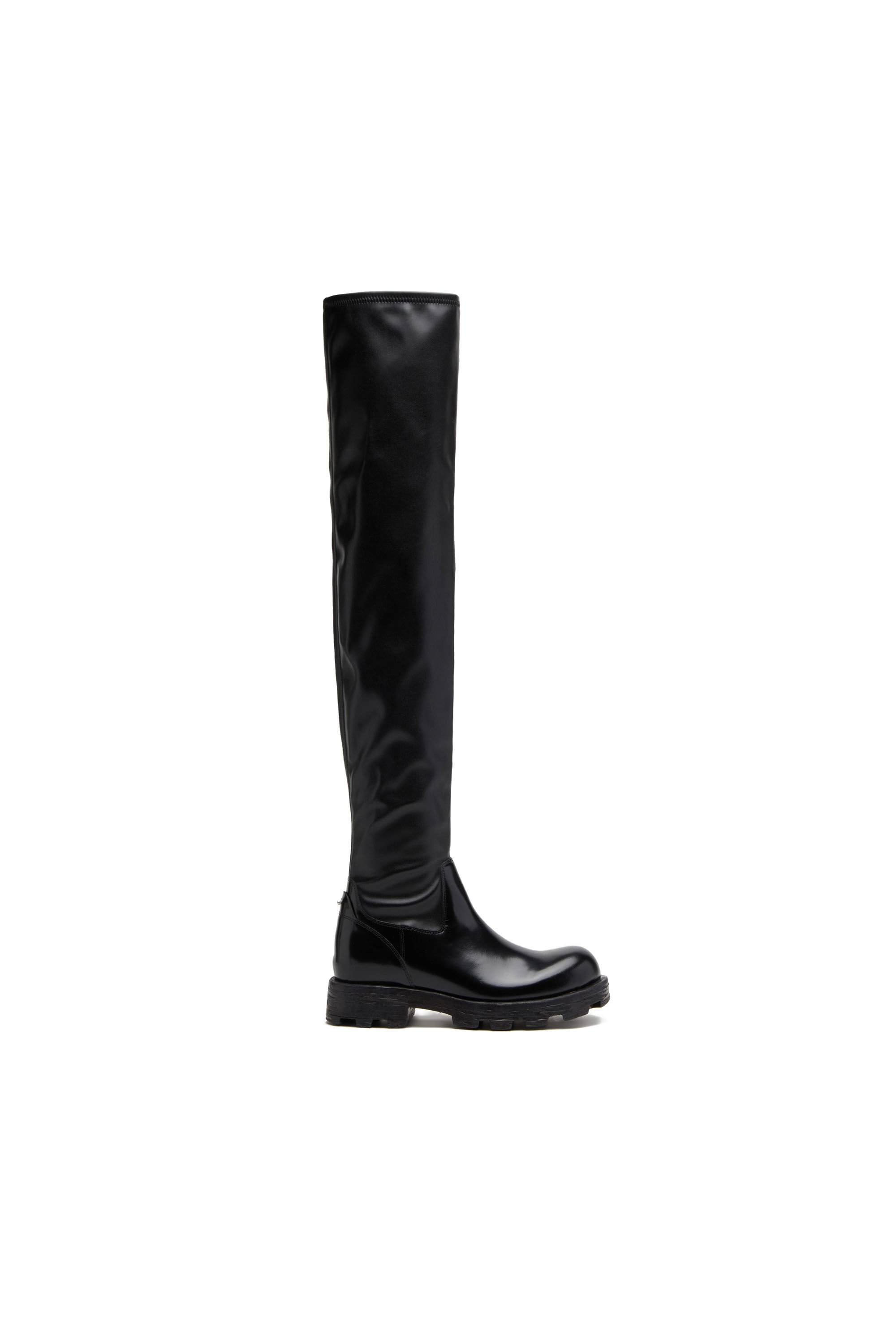 Diesel - D-HAMMER HCH, Woman D-Hammer HCH - Over-the-knee boots in glossy leather in Black - Image 1