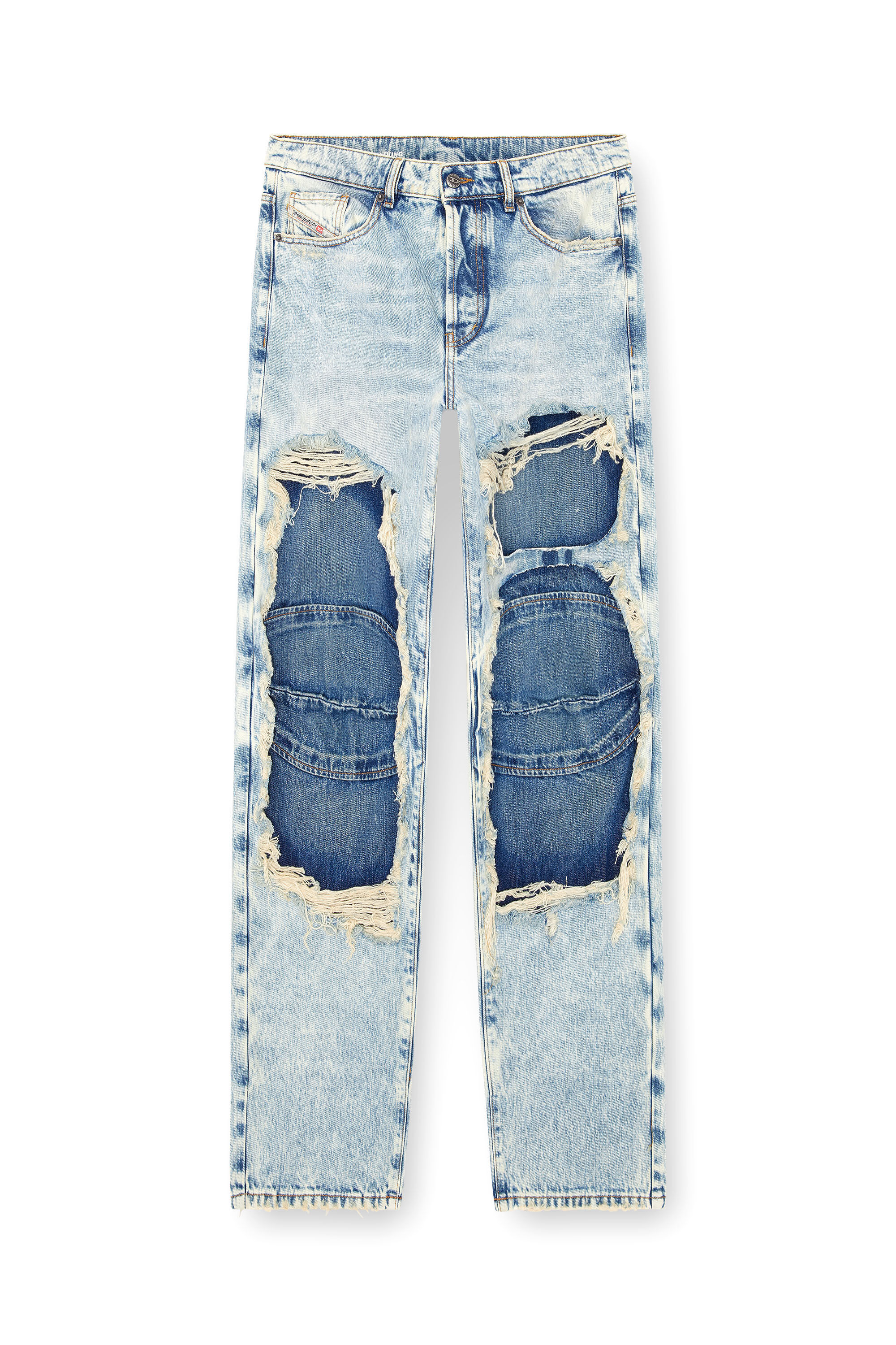 Diesel - Unisex Straight Jeans D-Fire 0AJEN, Light Blue - Image 2