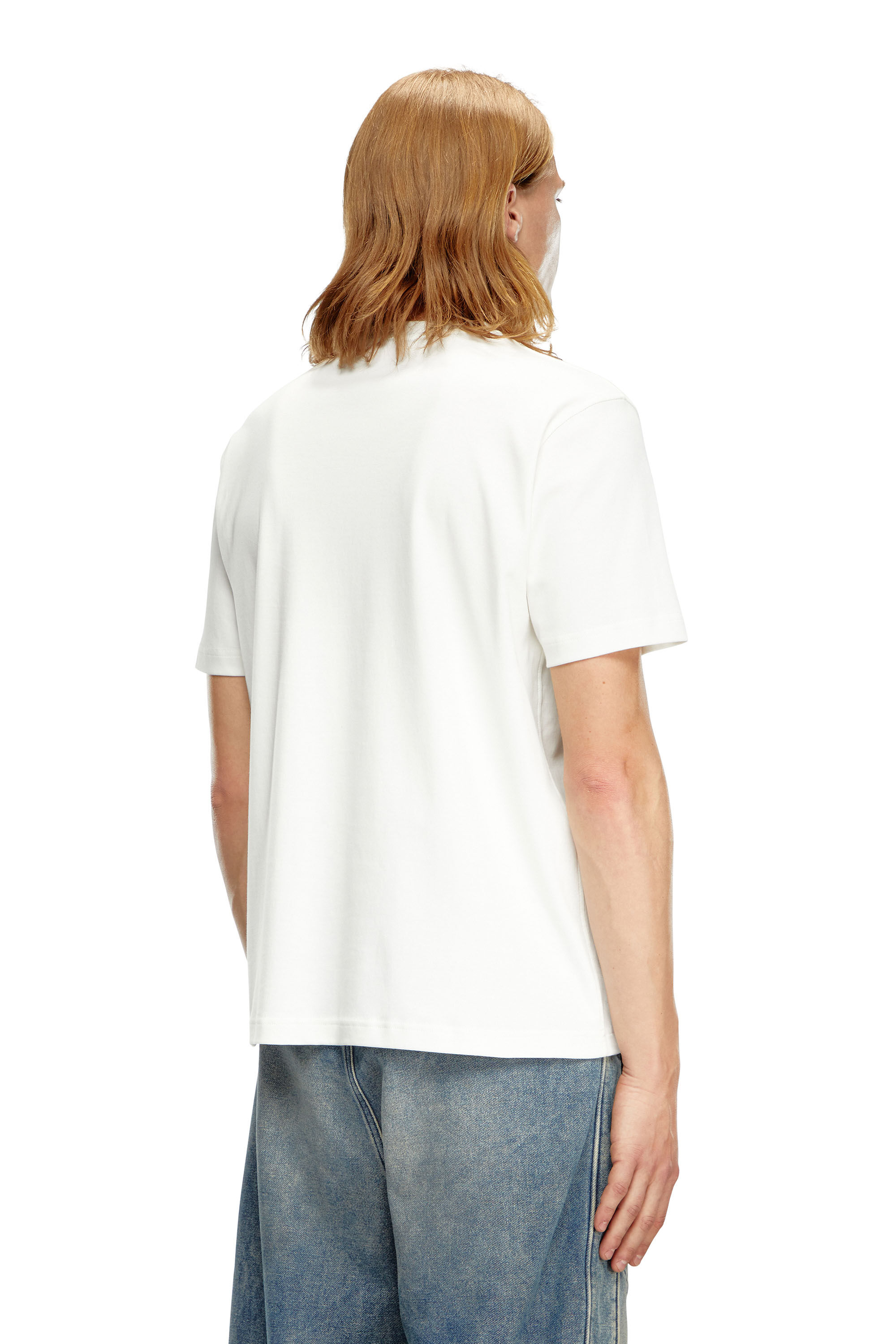 【DIESEL】T-ADJUST-DOVAL-PJ WHITE Men's T-shirt with Oval D patch | White | Diesel