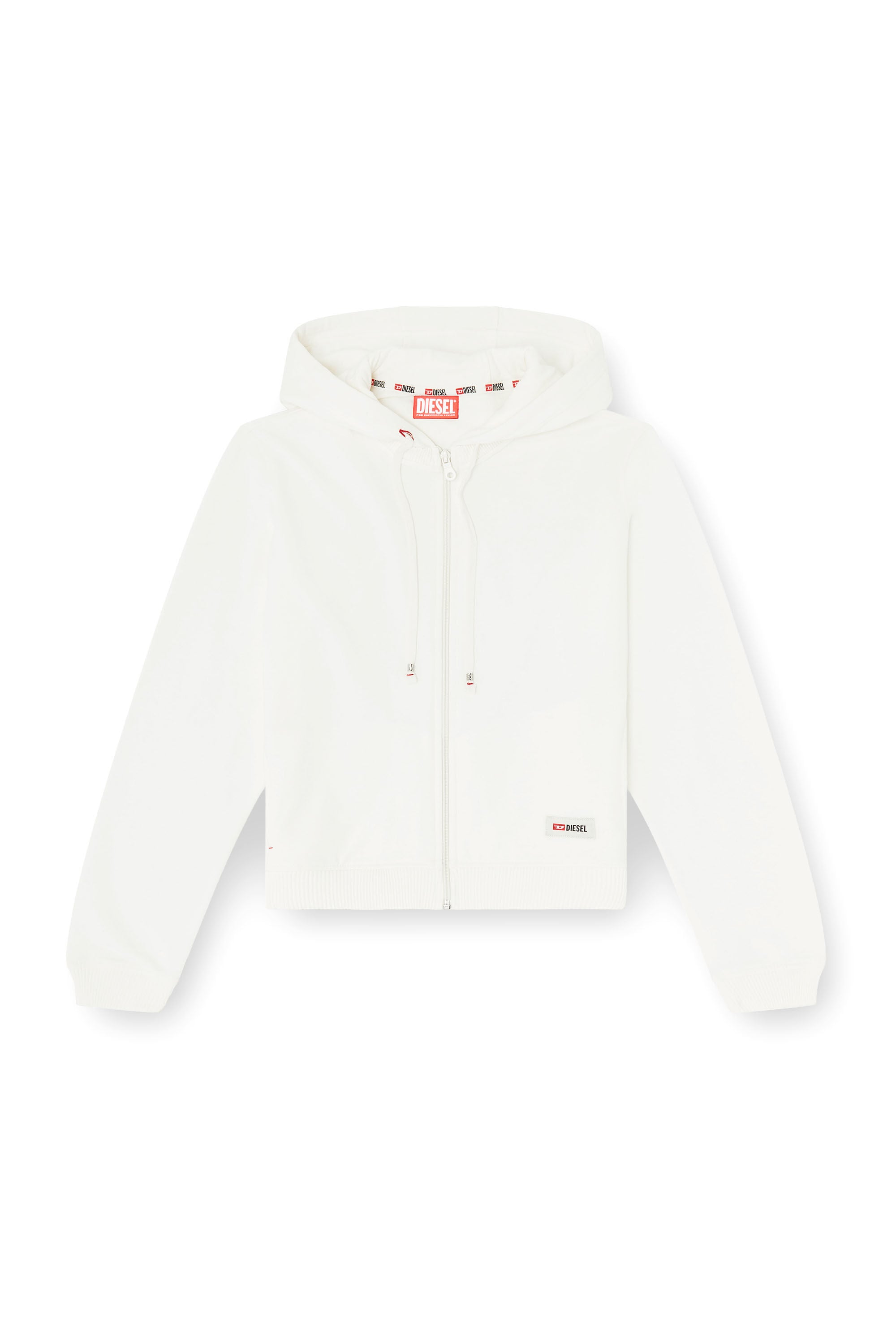 Diesel - HARRIET-D-CORE, Woman's Hoodie in peached cotton blend in White - 2