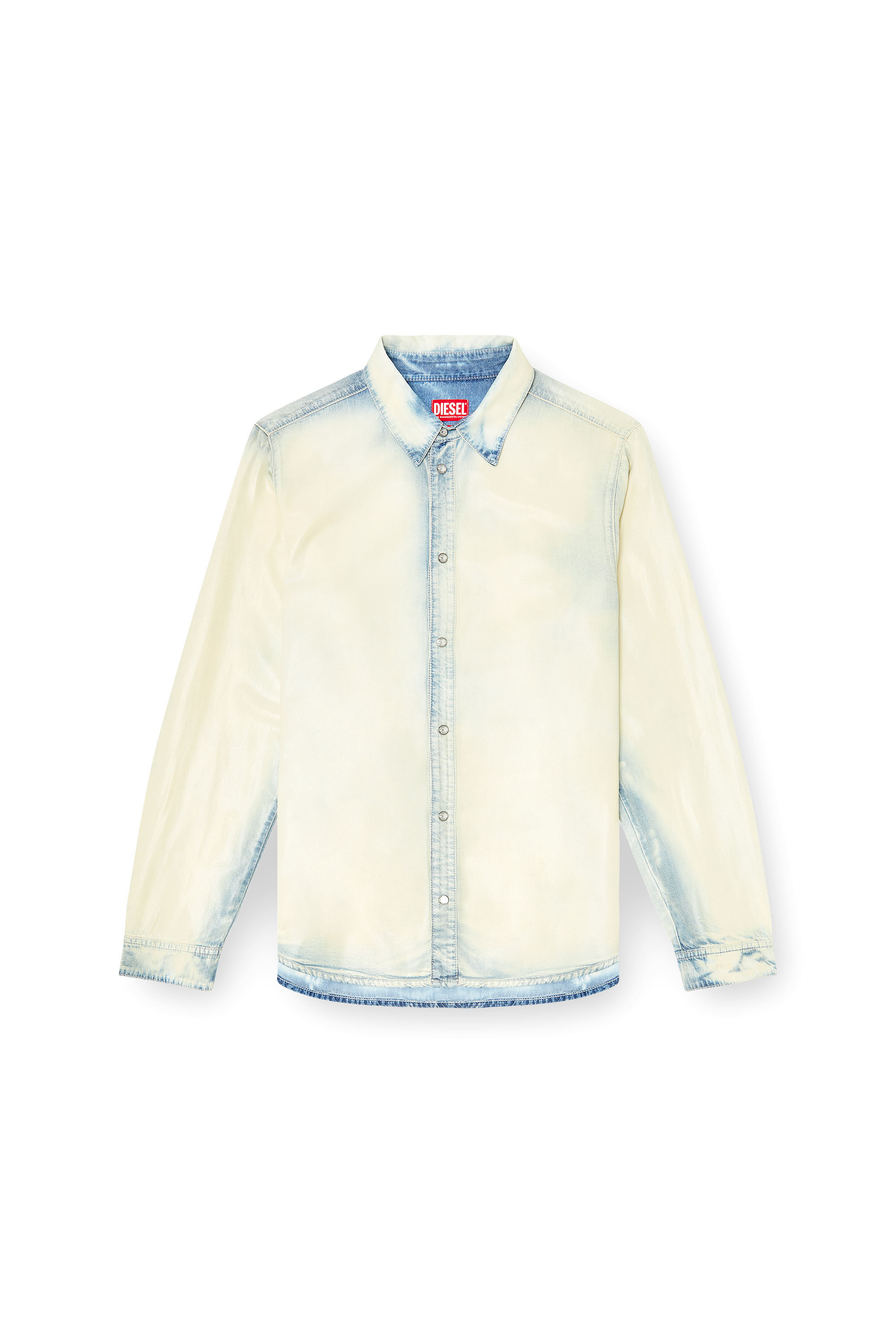 Diesel - D-SYNAR-FSI1, Man's Shirt in fluid X-Ray bleach denim in Light Blue - 2