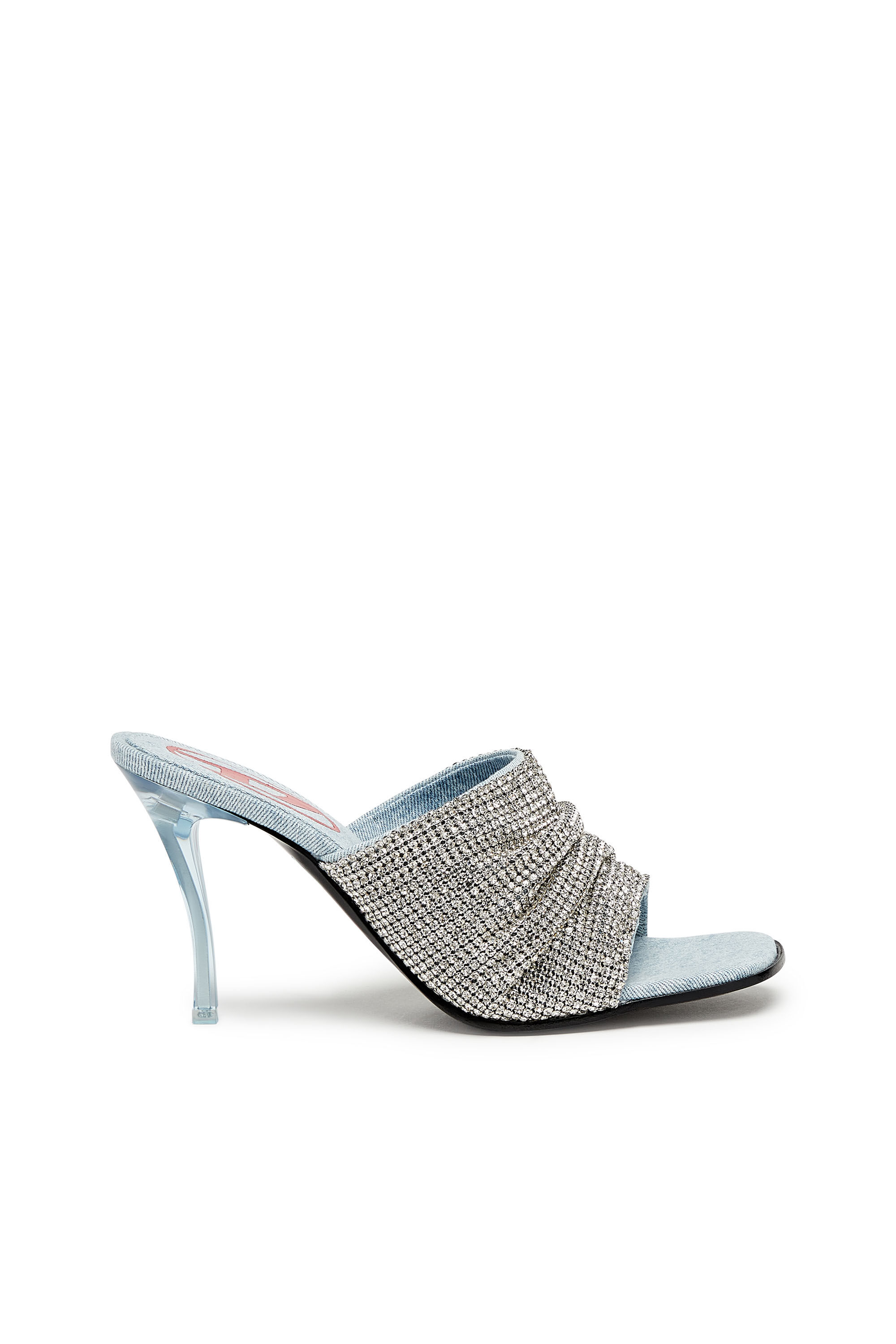 Diesel - D-SYDNEY SDL S, Woman D-Sydney Sdl S Sandals - Mule sandals with rhinestone band in Silver - Image 1