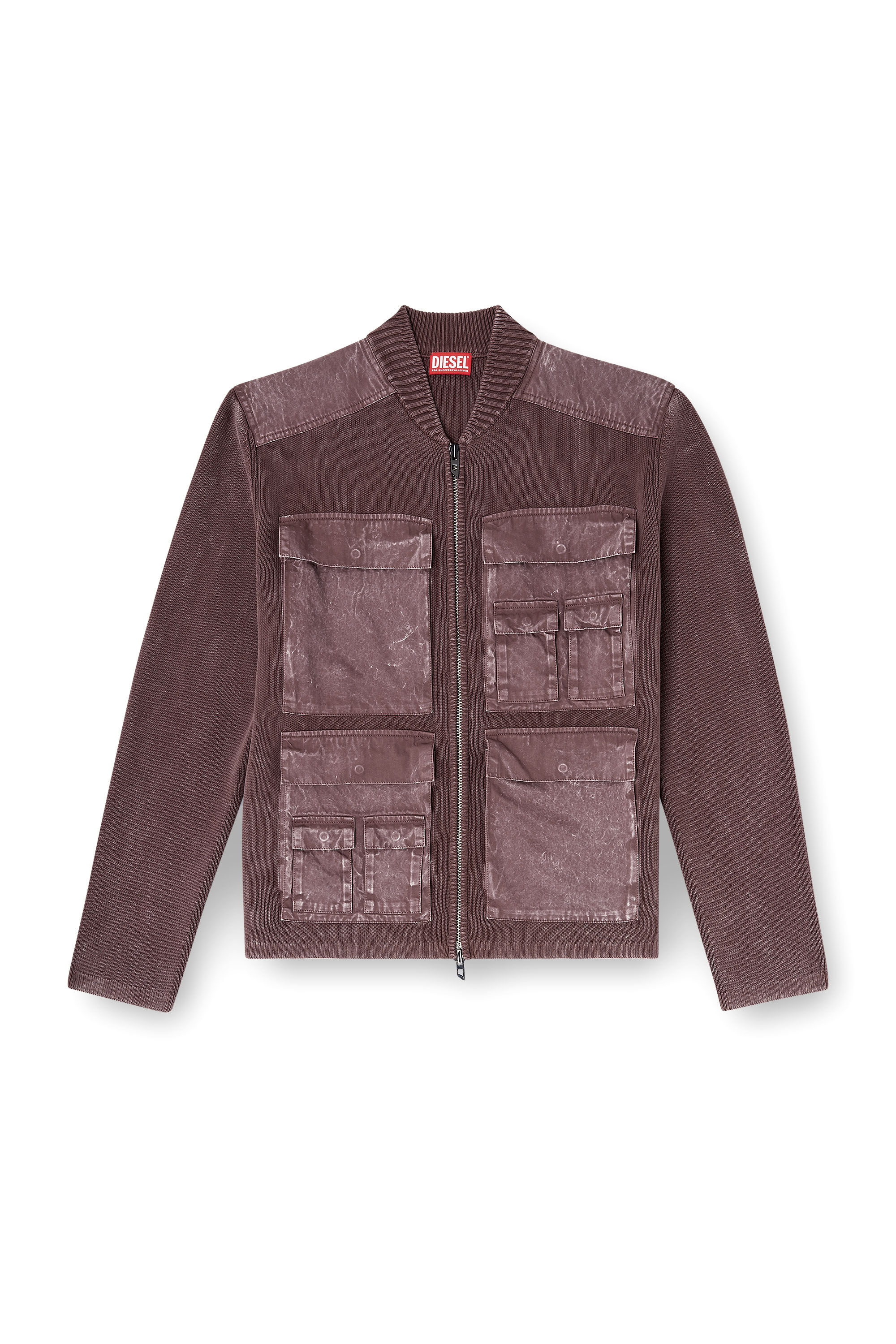 Diesel - K-GEROME, Man's Zip-up cardigan with cargo pockets in null - 2