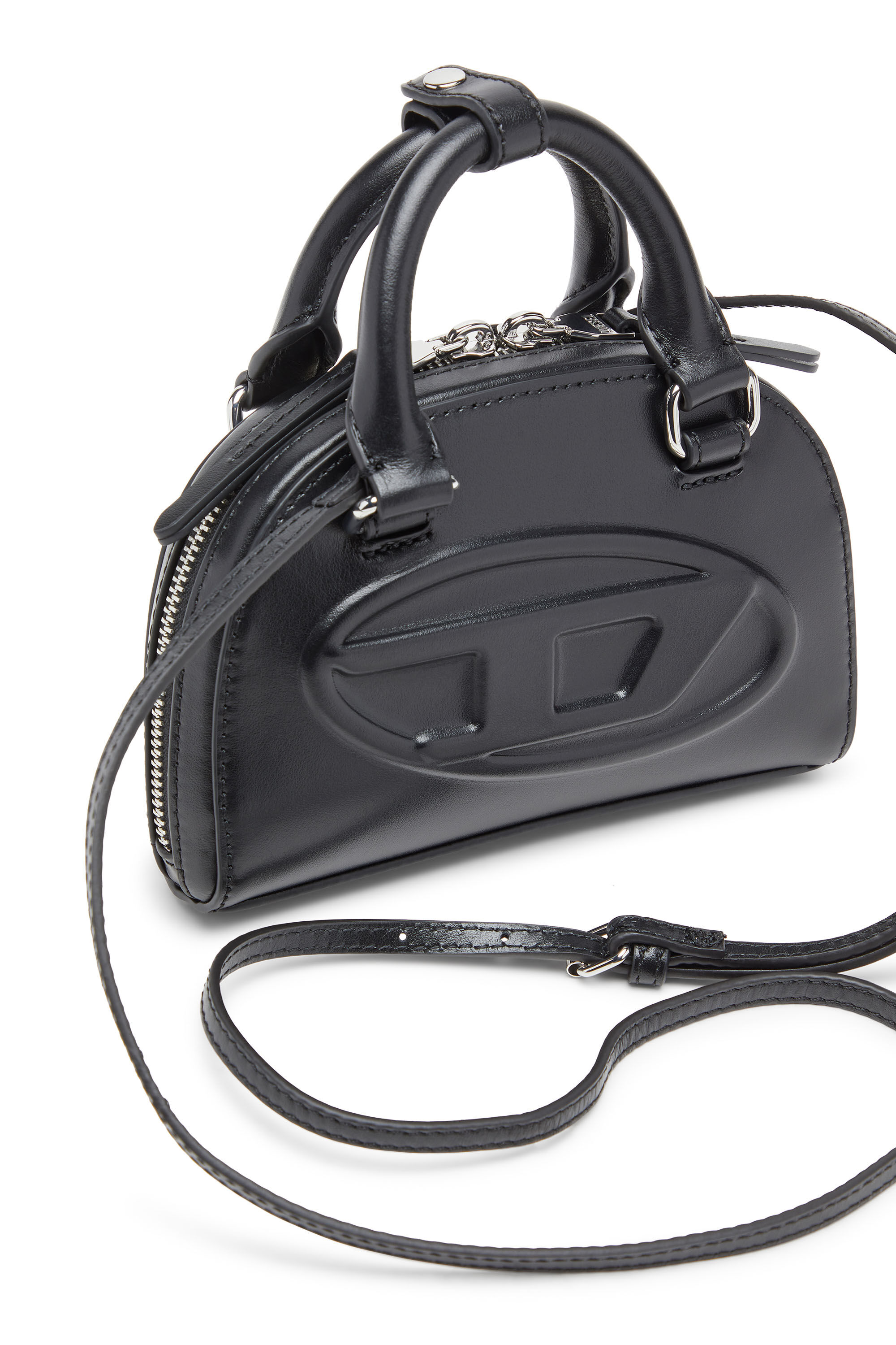 Diesel - 1DR DOME CROSSBODY XS, Woman's 1DR Dome-Mini crossbody bag in nappa leather in Black - 5