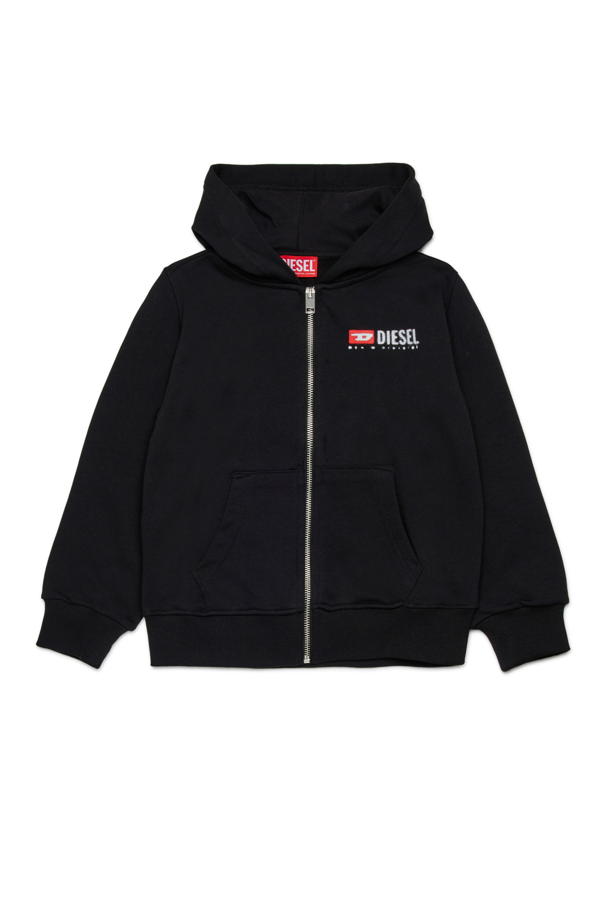 Diesel - SDROPSHOODZ OVER, Man's Cotton zip-up hoodie in Black - 1