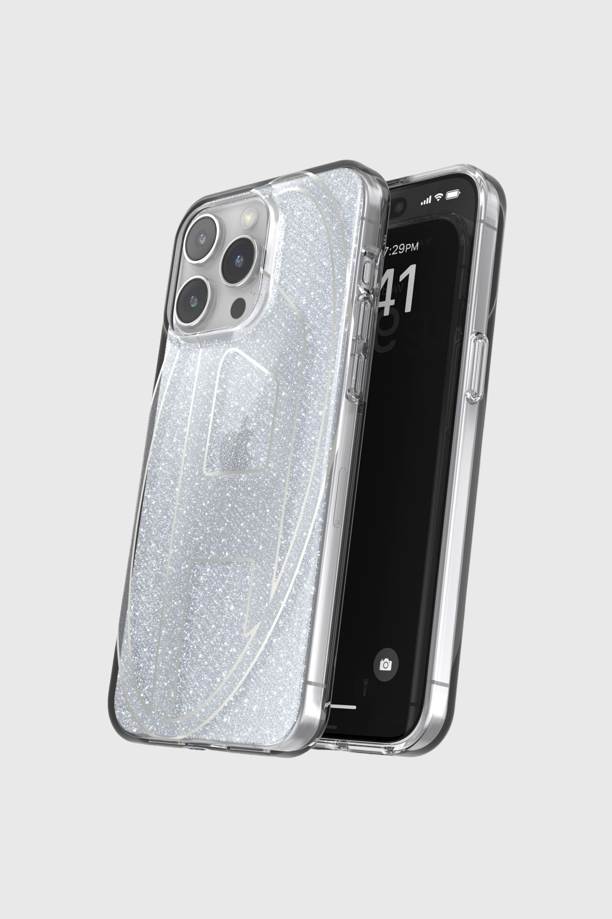 Diesel - 60033 AOP CASE, Unisex's Glitter Case for iP 15 Pro Max in Silver - 4