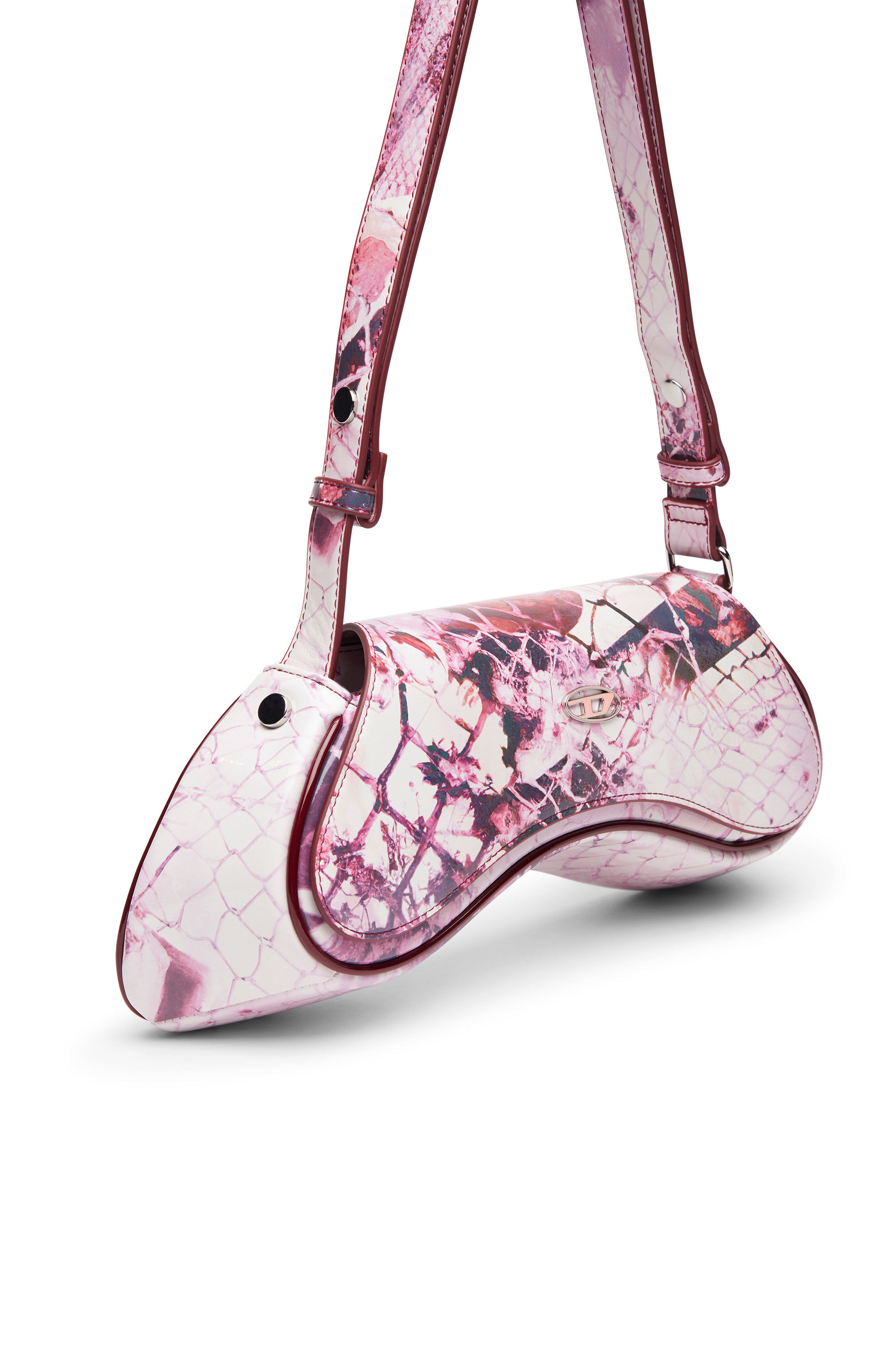 Diesel - PLAY CROSSBODY, Woman Play-Crossbody bag with bleeding logo print in Pink - Image 2
