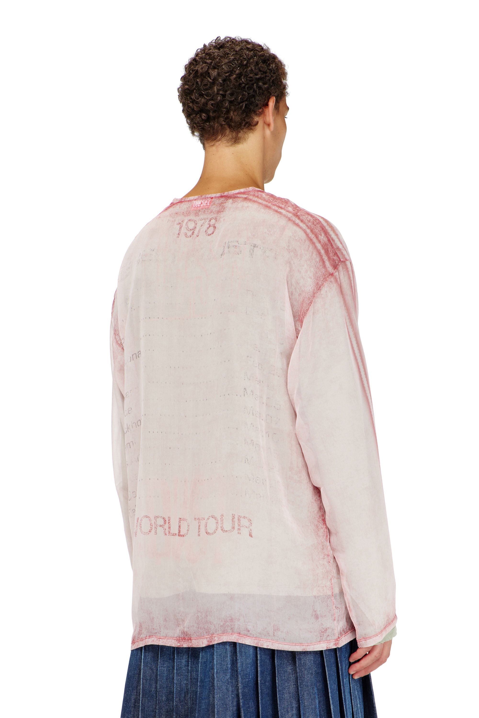 Diesel - T-DOUBLEX-LS, Man's Sheer chiffon top with concert graphics in null - 4