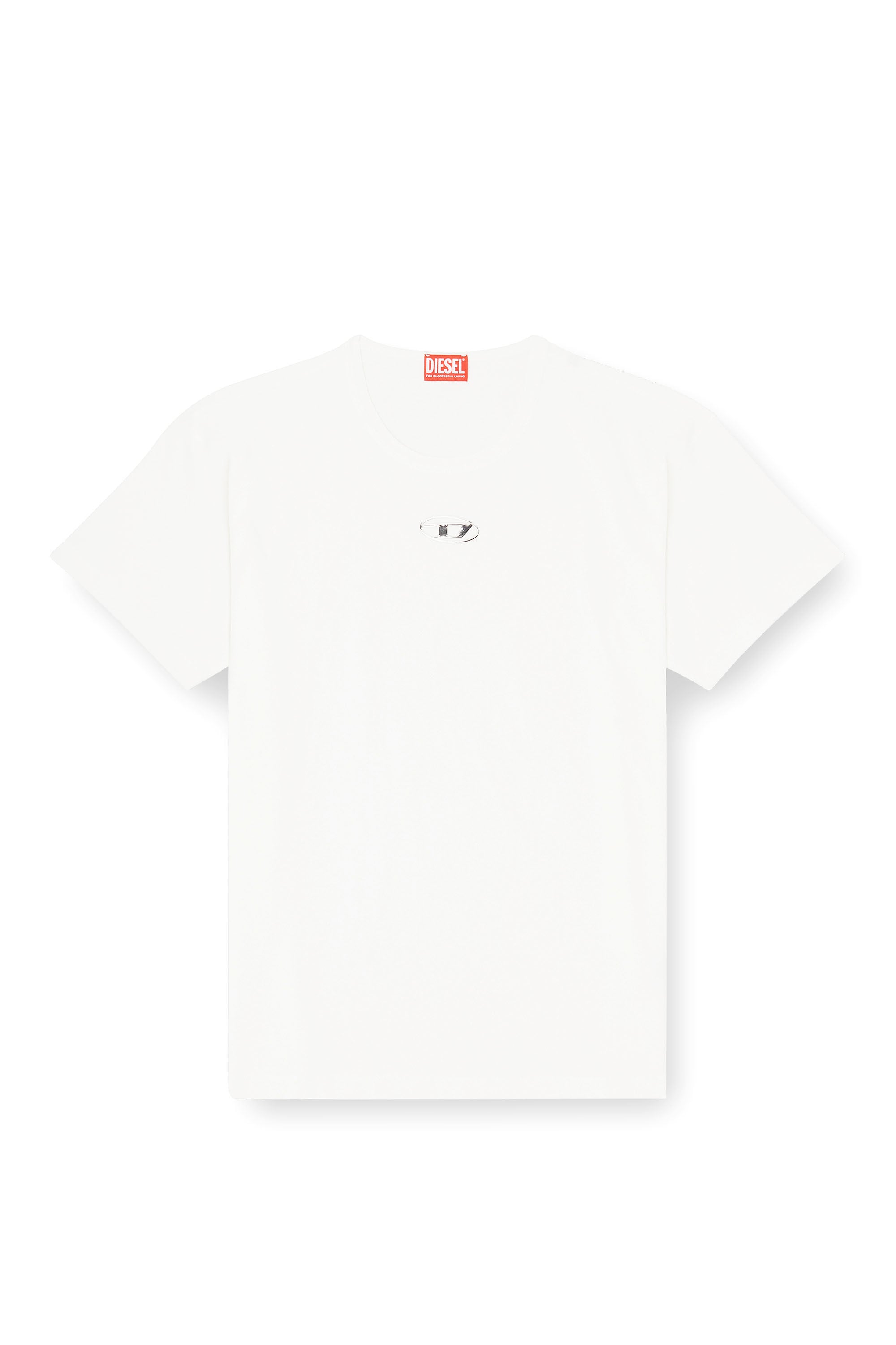 Diesel - T-NORM-IOD, Man's Light cotton T-shirt with metallic Oval D logo in White - 2