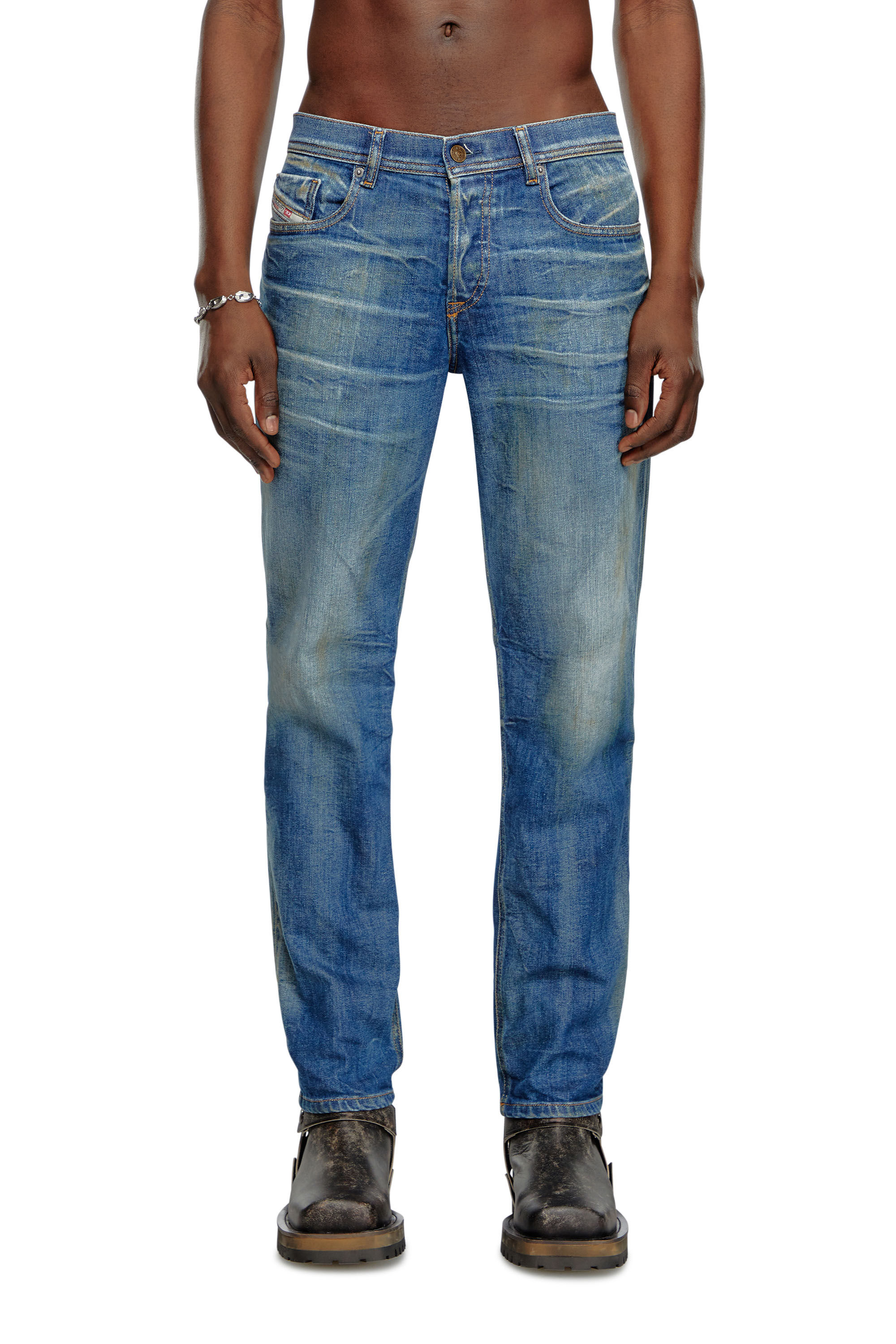 Diesel - Man Tapered Jeans 2023 D-Finitive 09J66, Medium blue - Image 3