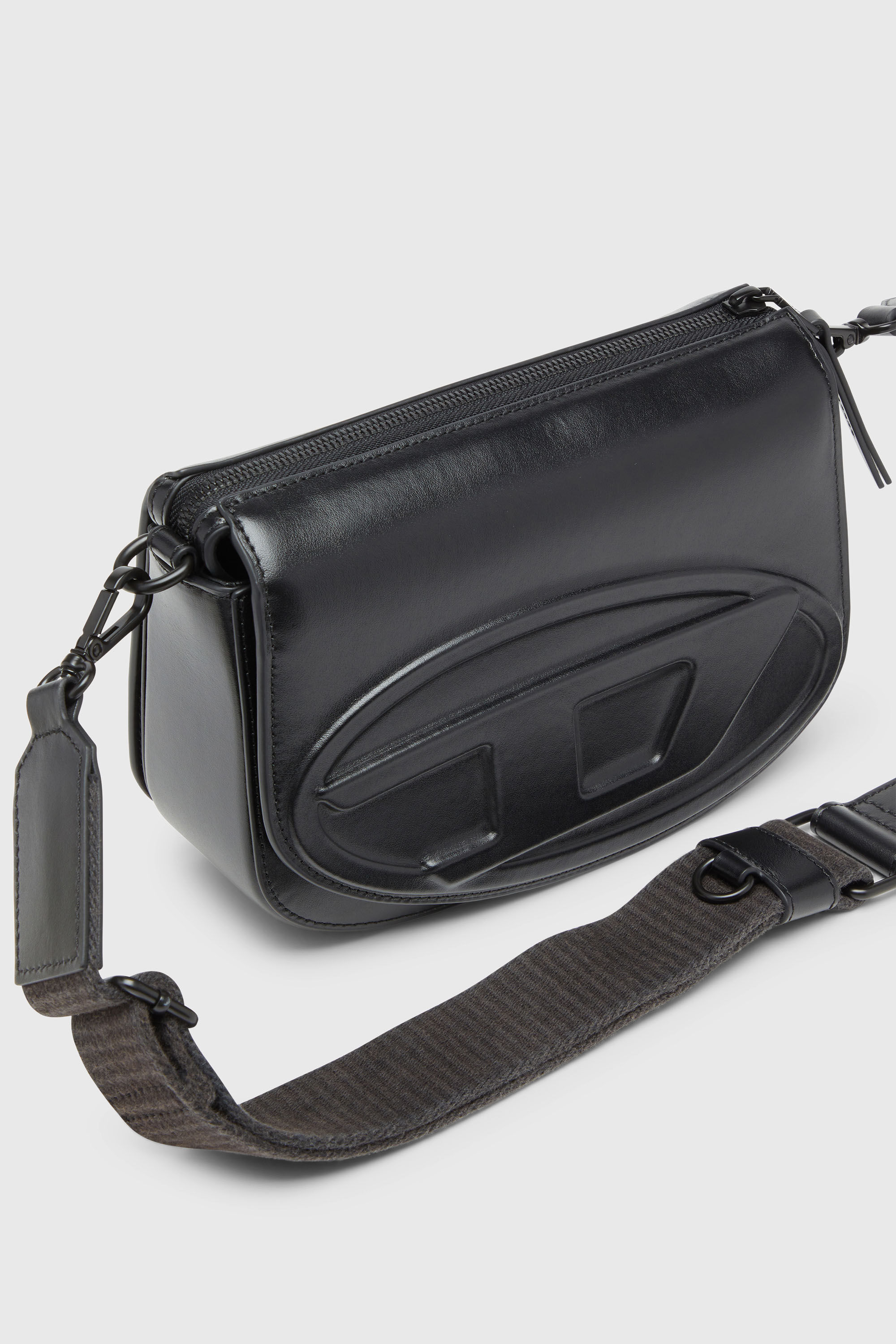 Diesel - 1DR CAMERA BAG, Unisex's 1DR-Camera bag in premium leather in Black - 5