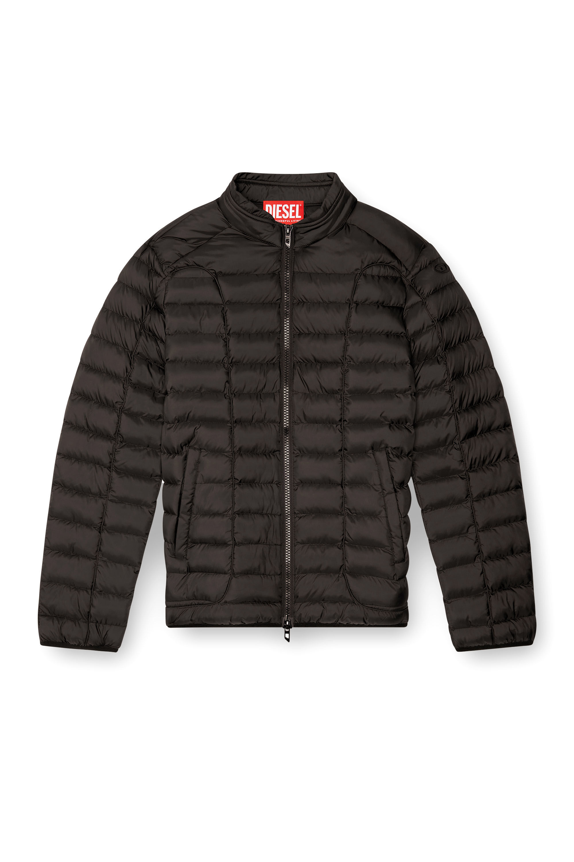 Diesel - W-PILOT, Man's Puffer jacket in light nylon in Black - 2