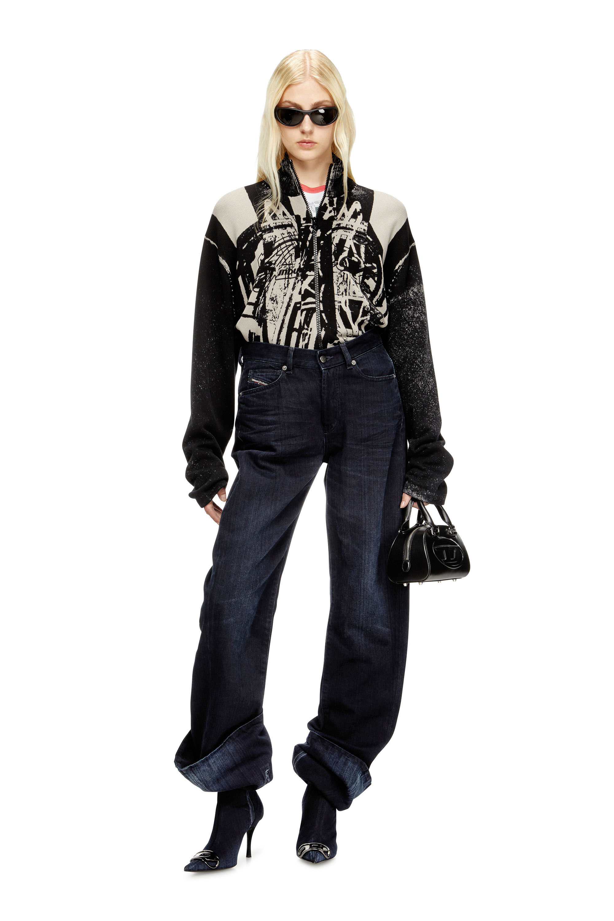 Diesel - D-VENUS KB LARGE, Woman's D-Venus-Wide knee-high boots in denim in Dark Blue - 6
