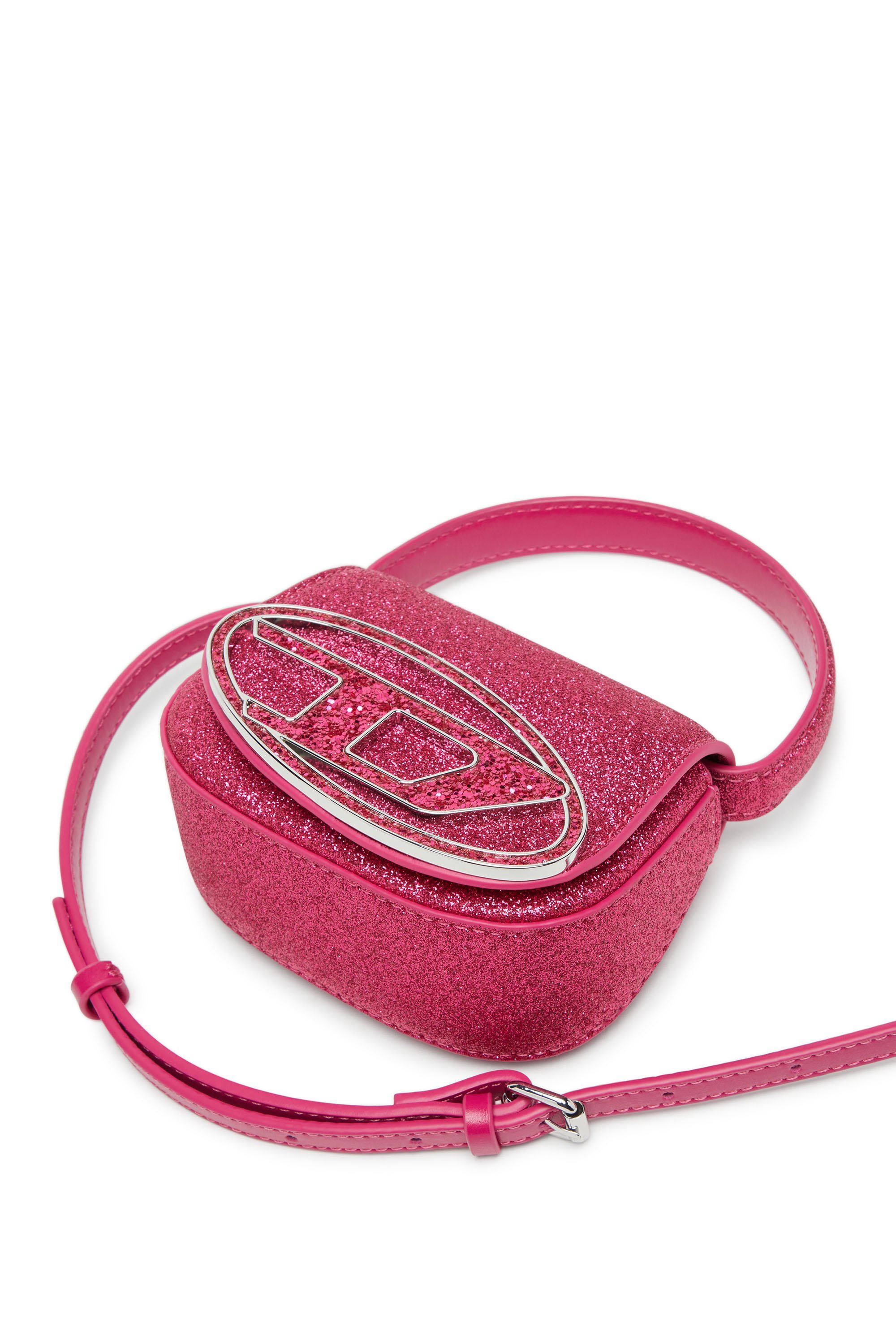 Diesel - 1DR XS, Woman 1DR XS-Iconic mini bag in glitter fabric in Pink - Image 2