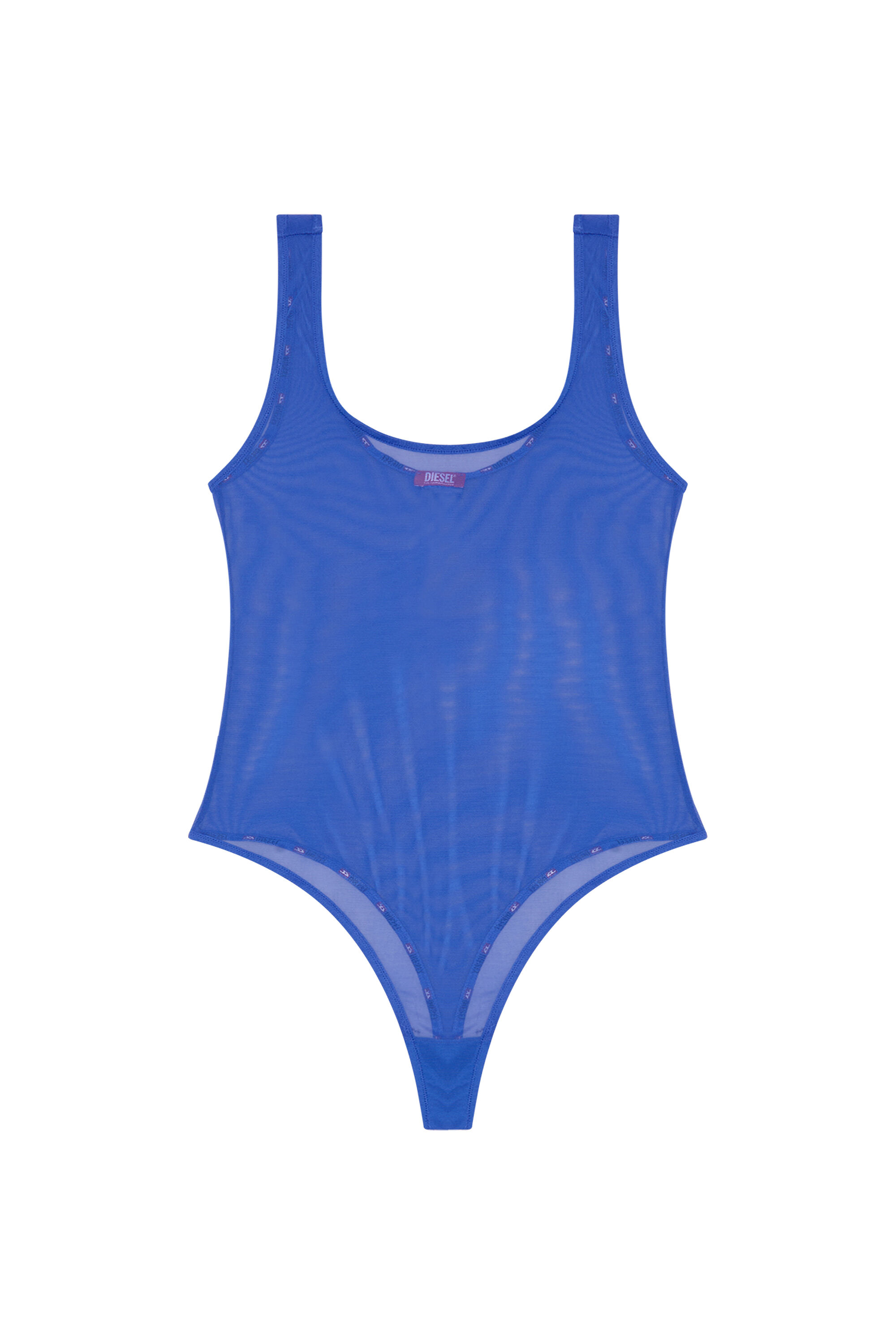 Diesel - UFBY-YOMA, Woman Bodysuit in stretchy mesh in Blue - Image 2