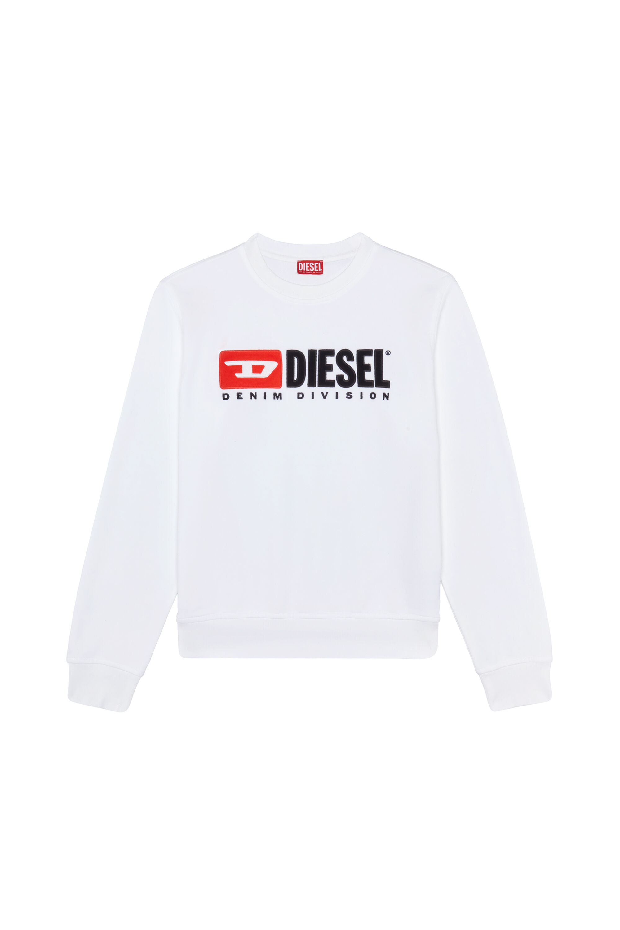 Diesel - S-GINN-DIV, Man Sweatshirt with logo appliqué in White - Image 2