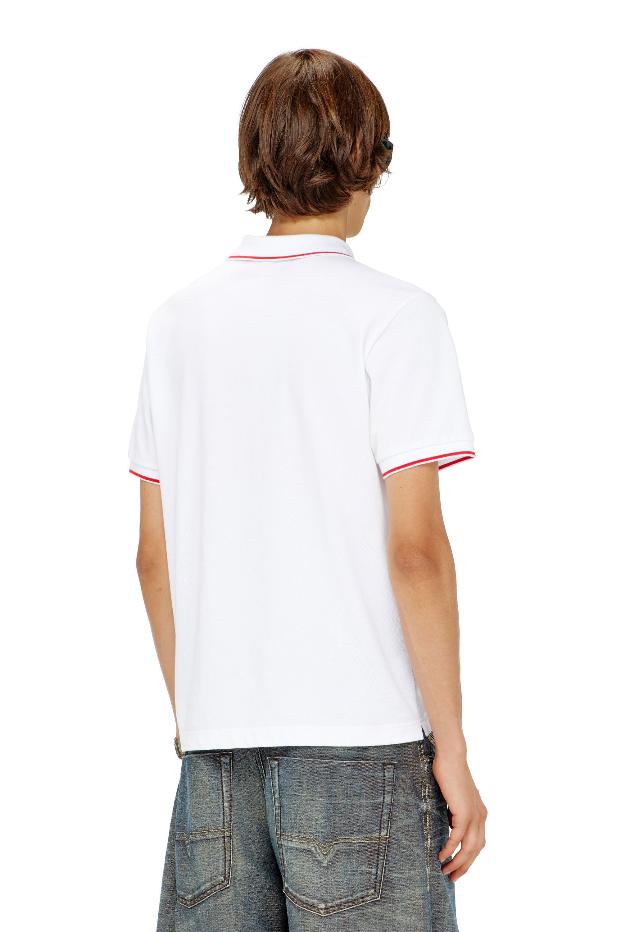 Diesel - T-FERRY-MICRODIV, Man's Polo shirt with micro Diesel embroidery in White - 4