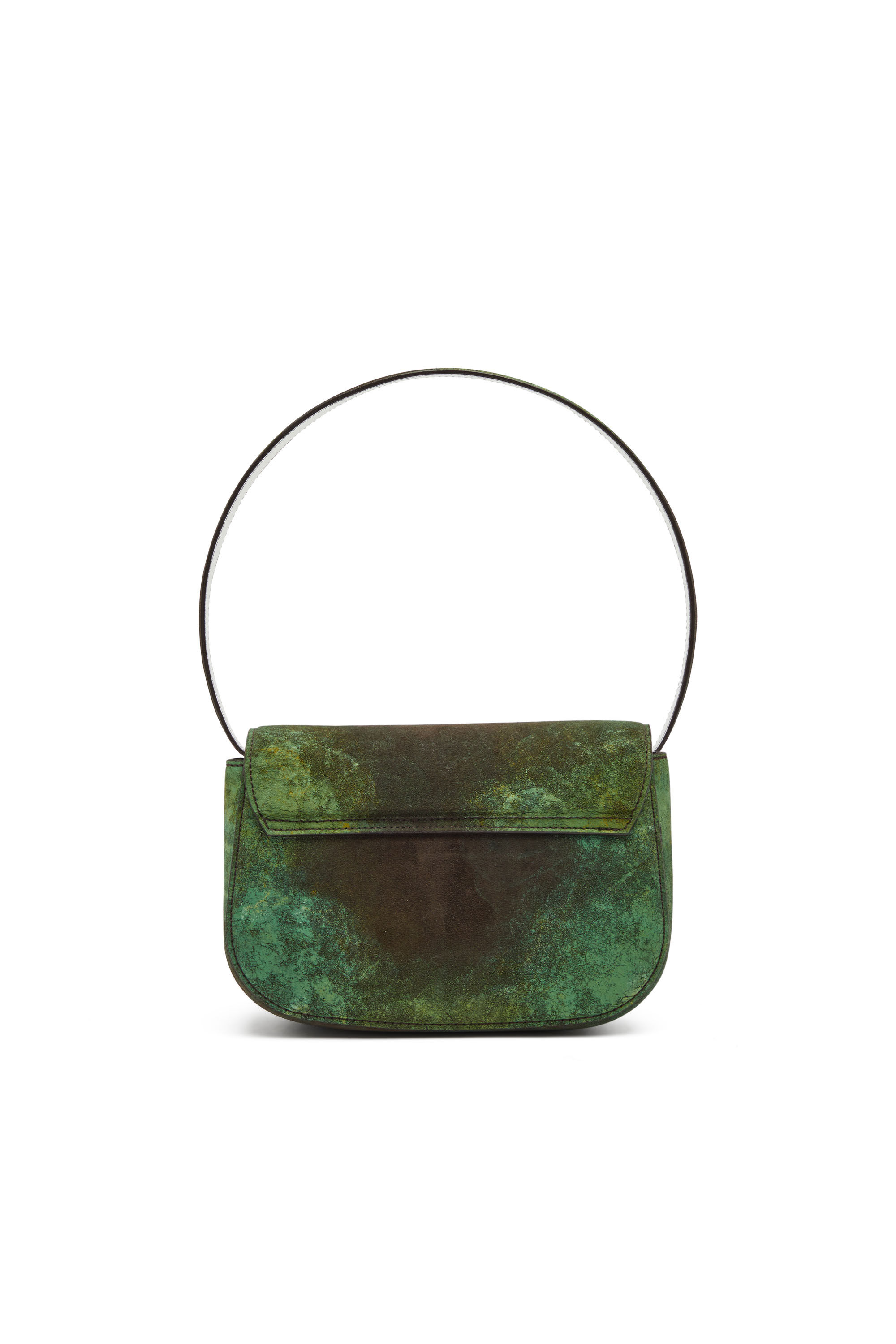 Diesel - 1DR, Woman 1DR-Iconic shoulder bag in oxidised leather in Green - Image 3