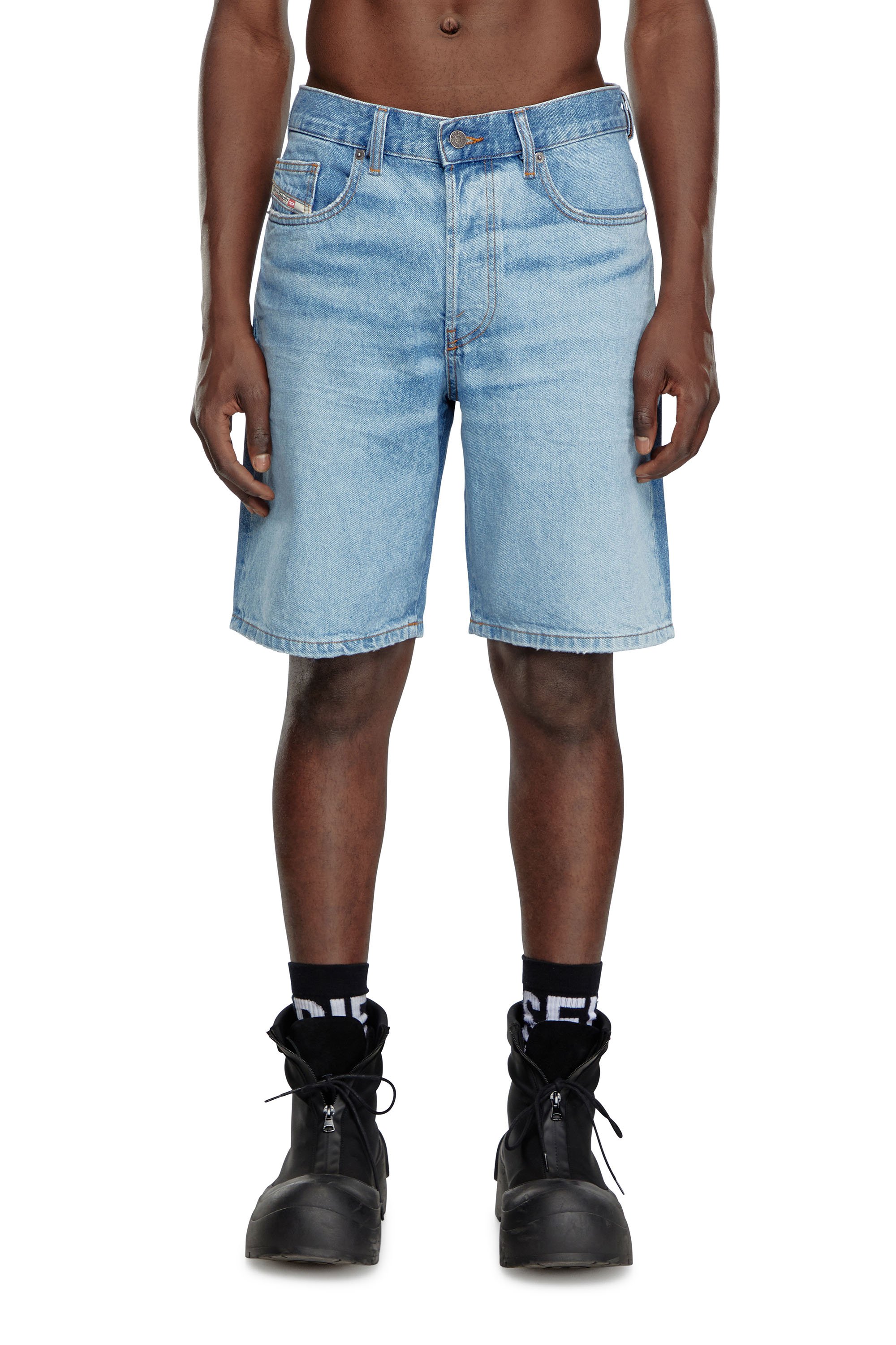 Diesel - REGULAR-SHORT, Man's Denim shorts in Light Blue - 1