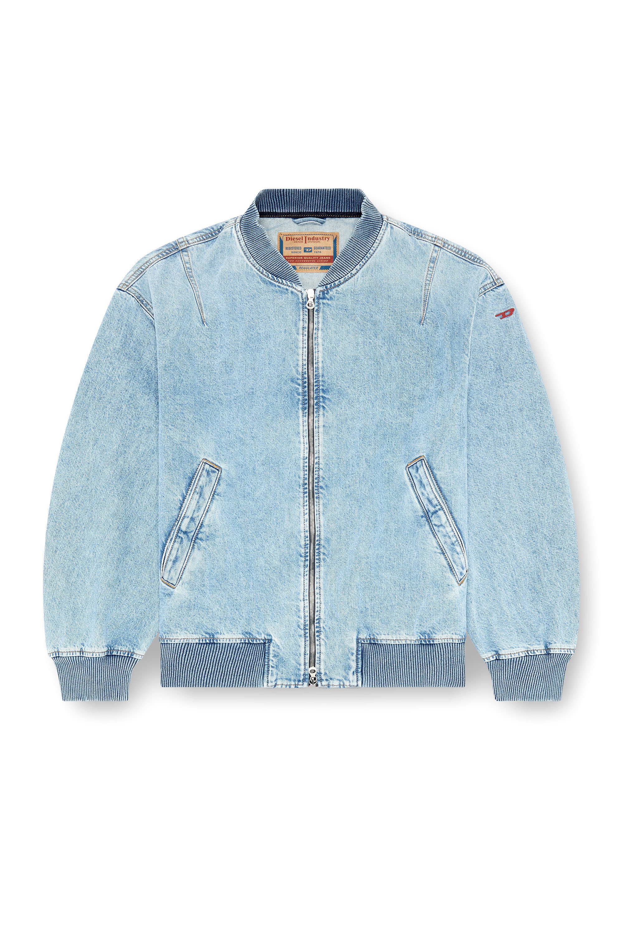 Diesel - D-VINZ, Man's Bomber jacket in denim in Light Blue - 3