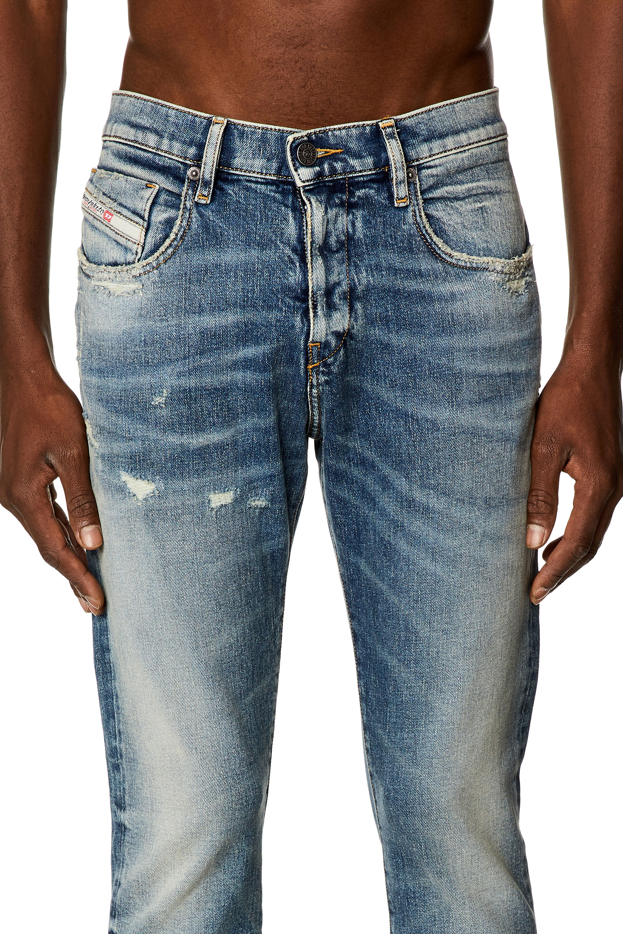 Diesel - Man Slim Jeans 2019 D-Strukt E07L1, Medium blue - Image 4