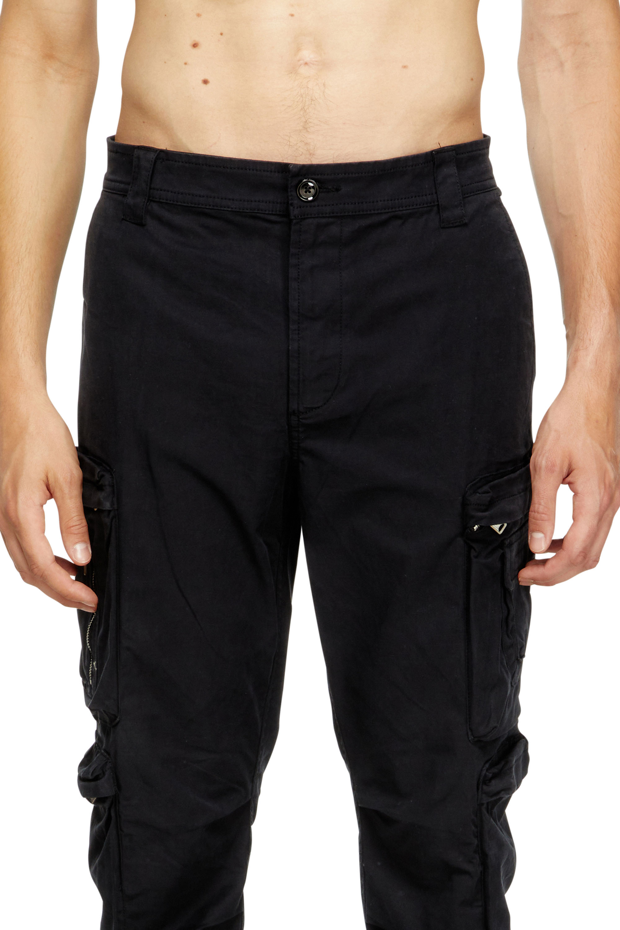 Diesel - P-ARLEM, Man's Cargo pants with zip pocket in Black - 4