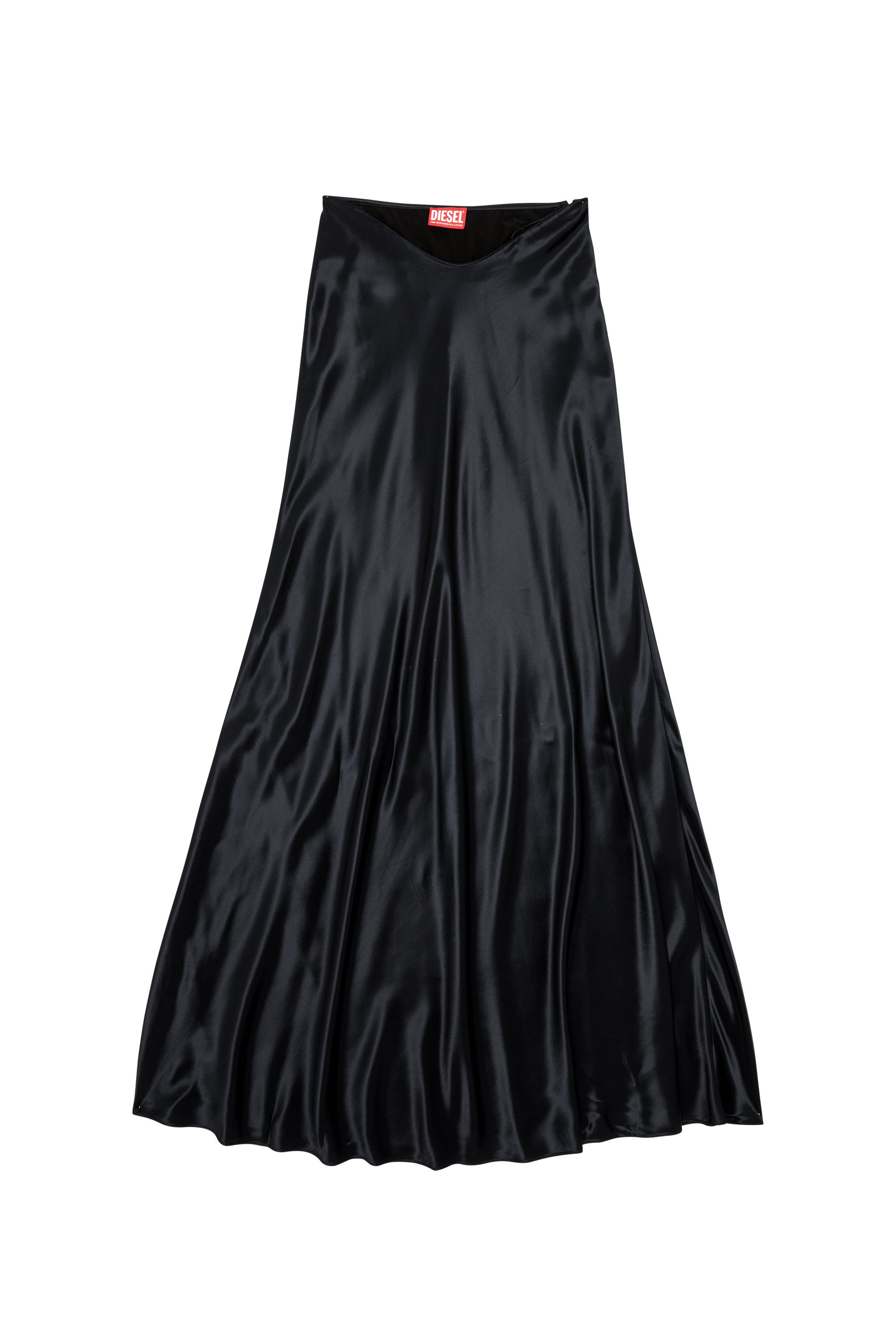 Diesel - O-SYREN, Woman Long satin skirt in Black - Image 3