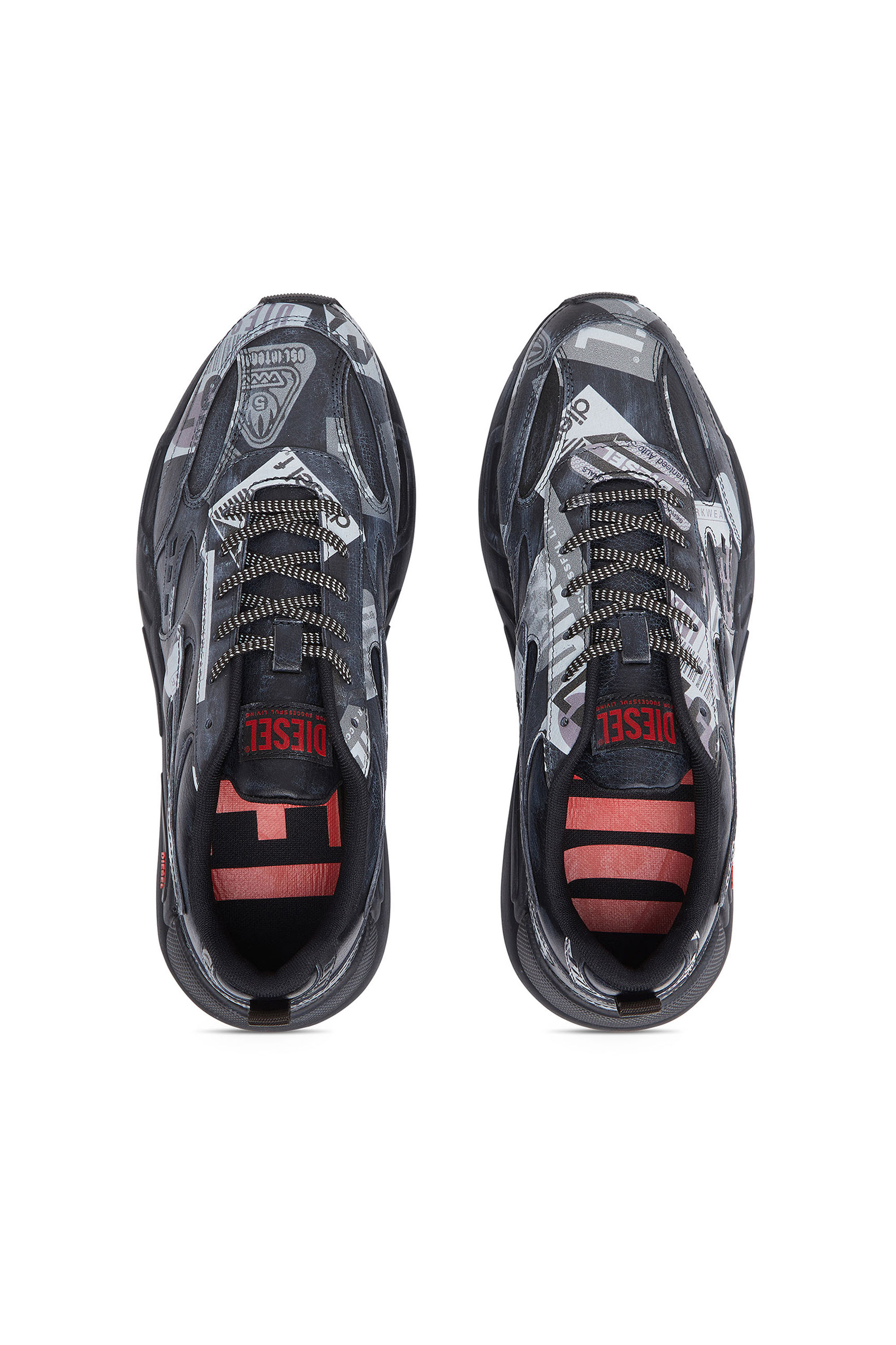 Diesel - S-SERENDIPITY SPORT, Man S-Serendipity-Leather sneakers with graphic overlays in Black - Image 5