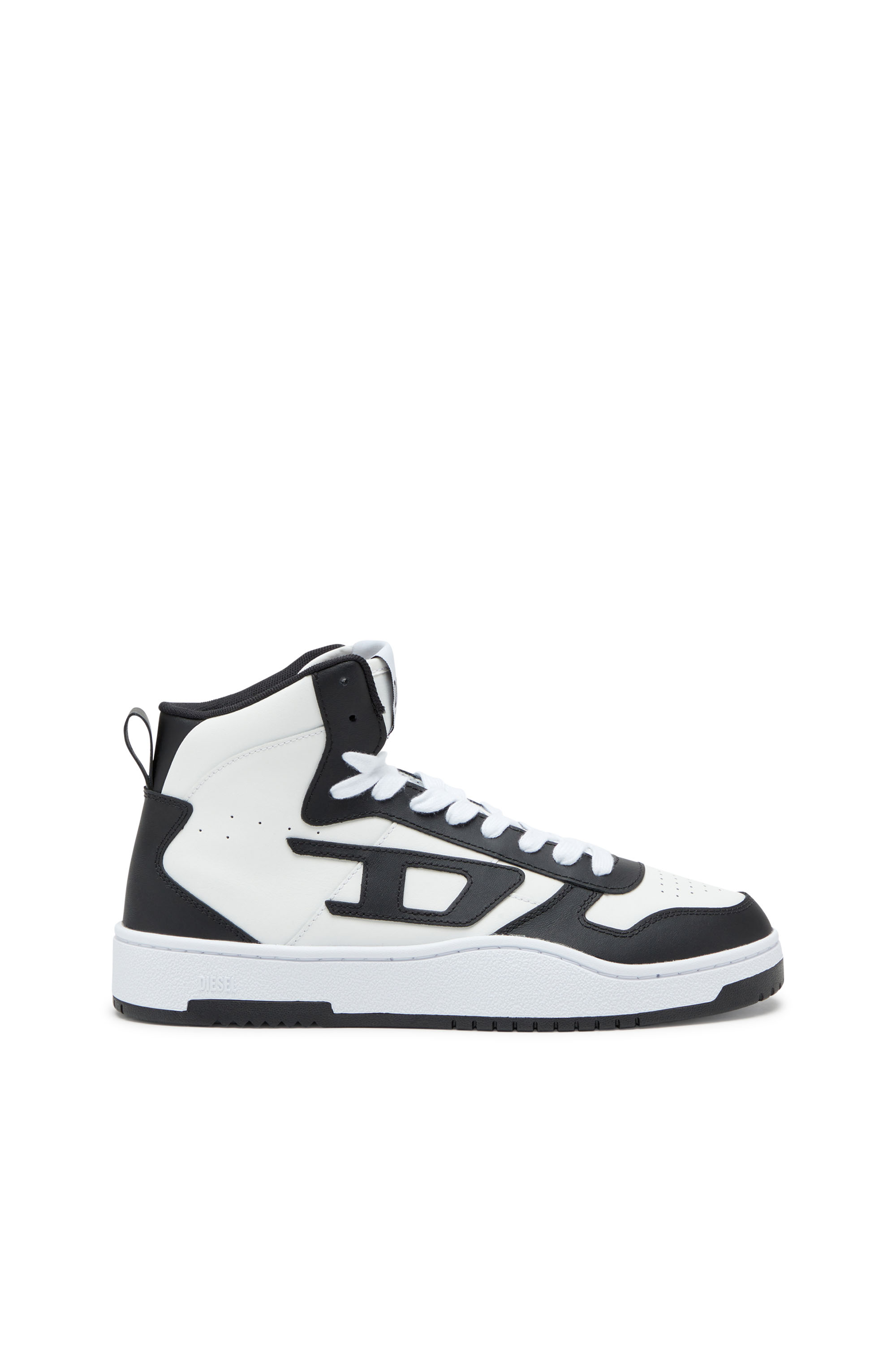 Diesel - S-UKIYO V2 MID, Man's S-Ukiyo-High-top sneakers in leather in White/Black - 1