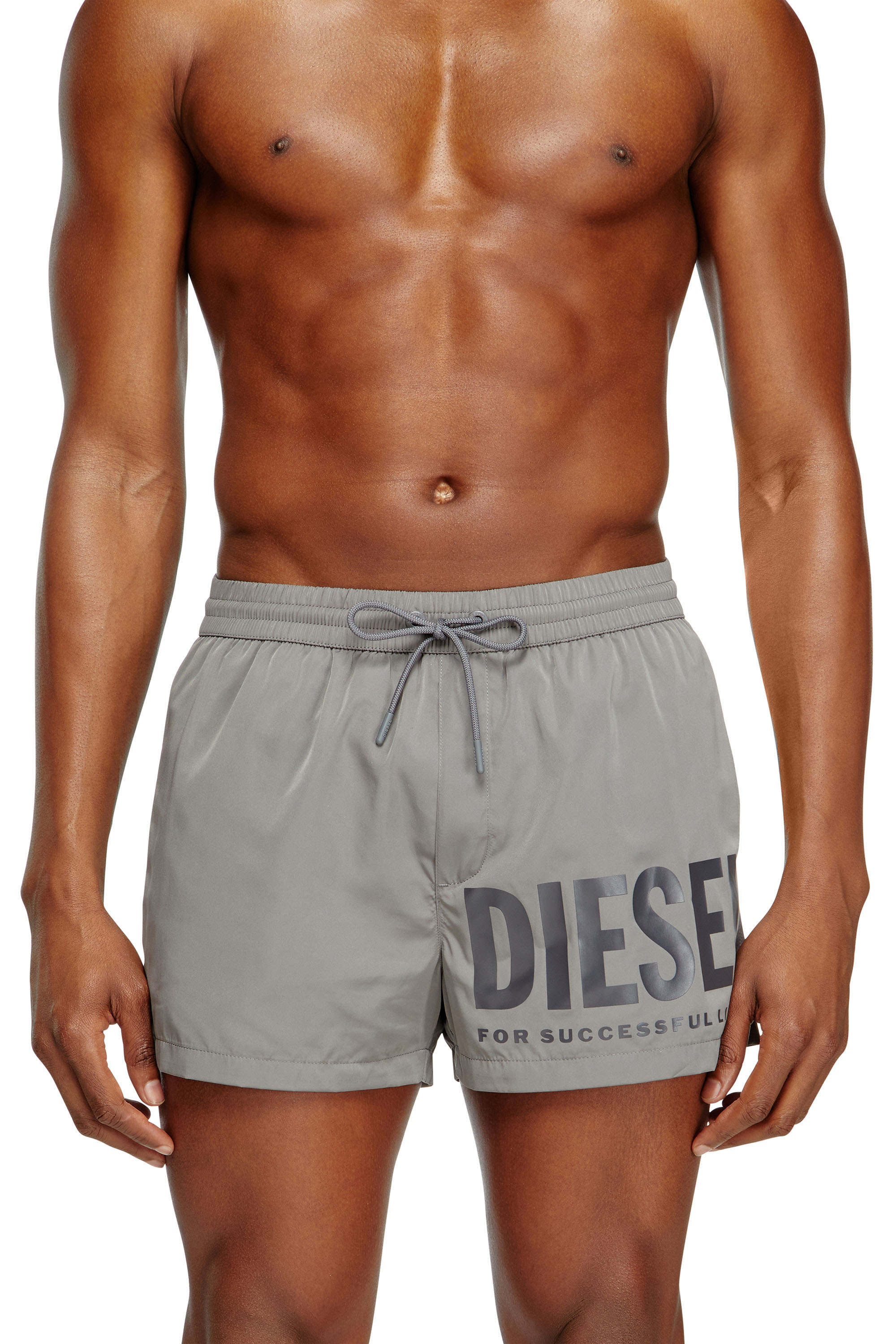 Diesel - MARIO-34-D-CORE, Man's Swim shorts with logo print in Grey - 1