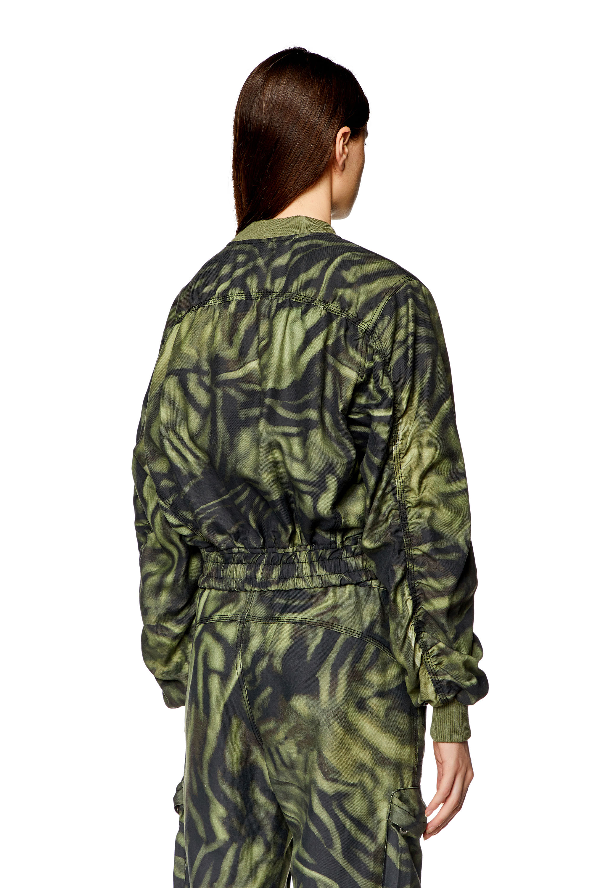 Diesel - G-KHLOW, Woman Cargo bomber in zebra-camo twill in Multicolor - Image 3