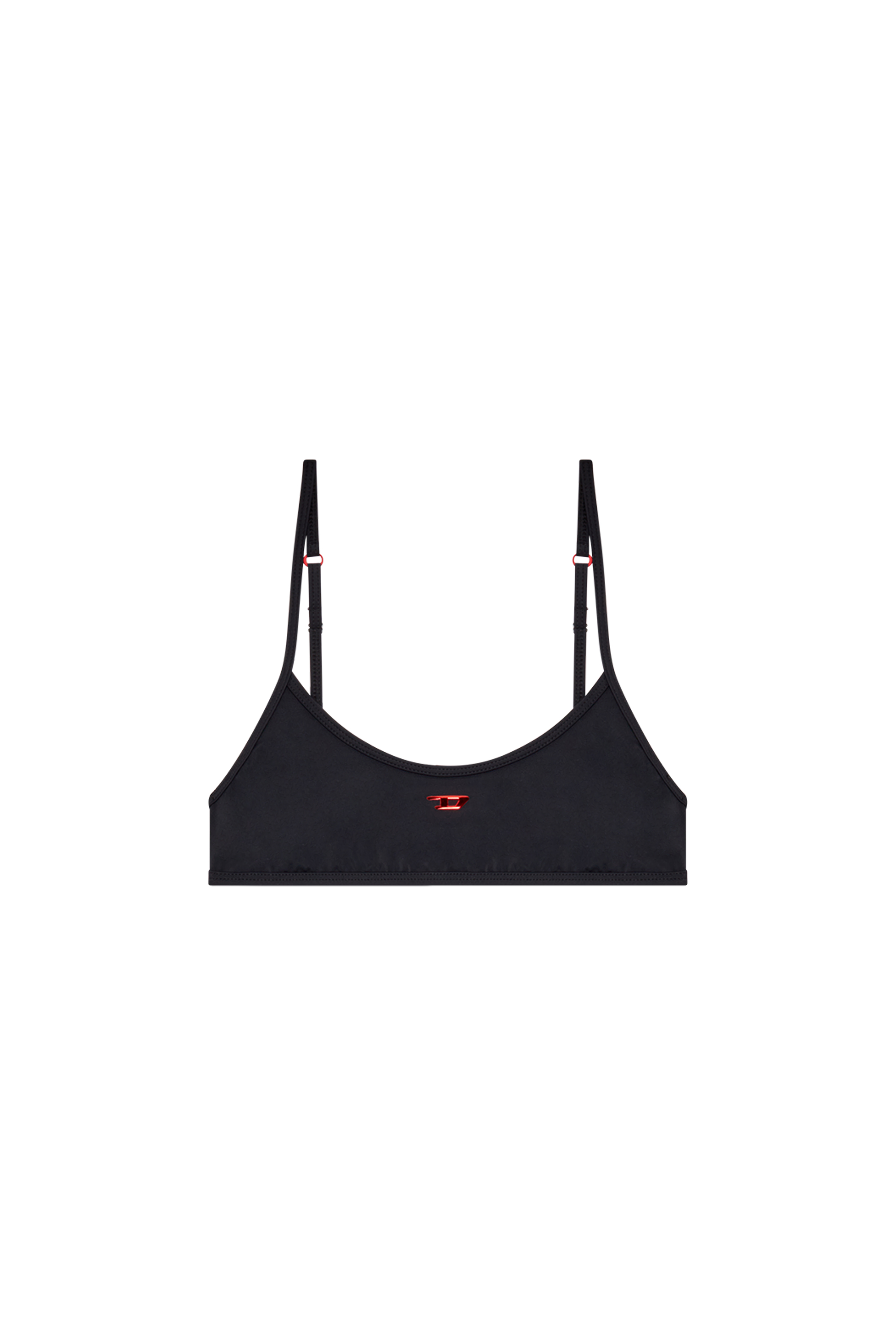 Diesel - BFB-NALA, Woman Bikini top with D logo in Black - Image 4